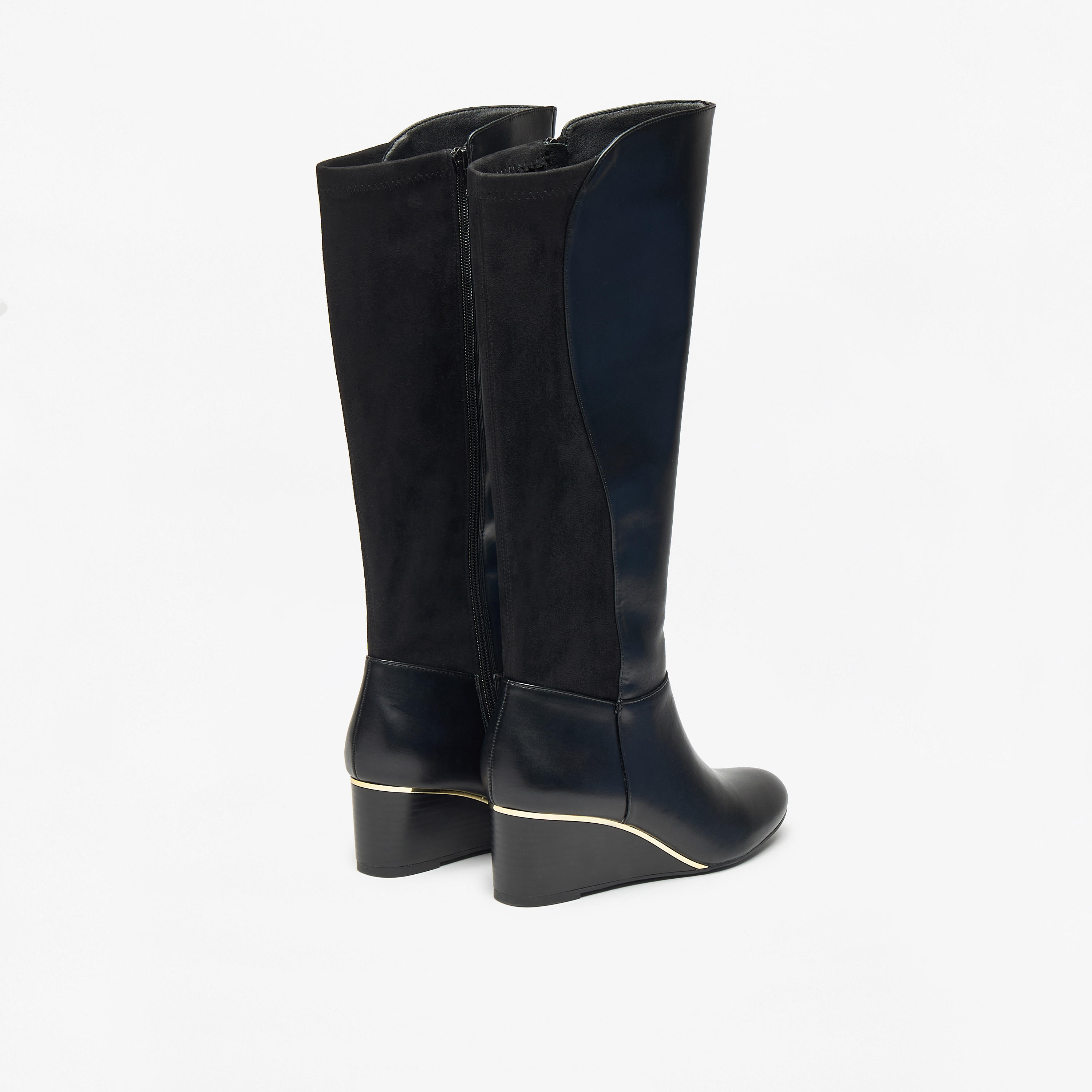 Celeste Women's Solid High Shaft Boots with Zip Closure-women-shoes-boots-image-5