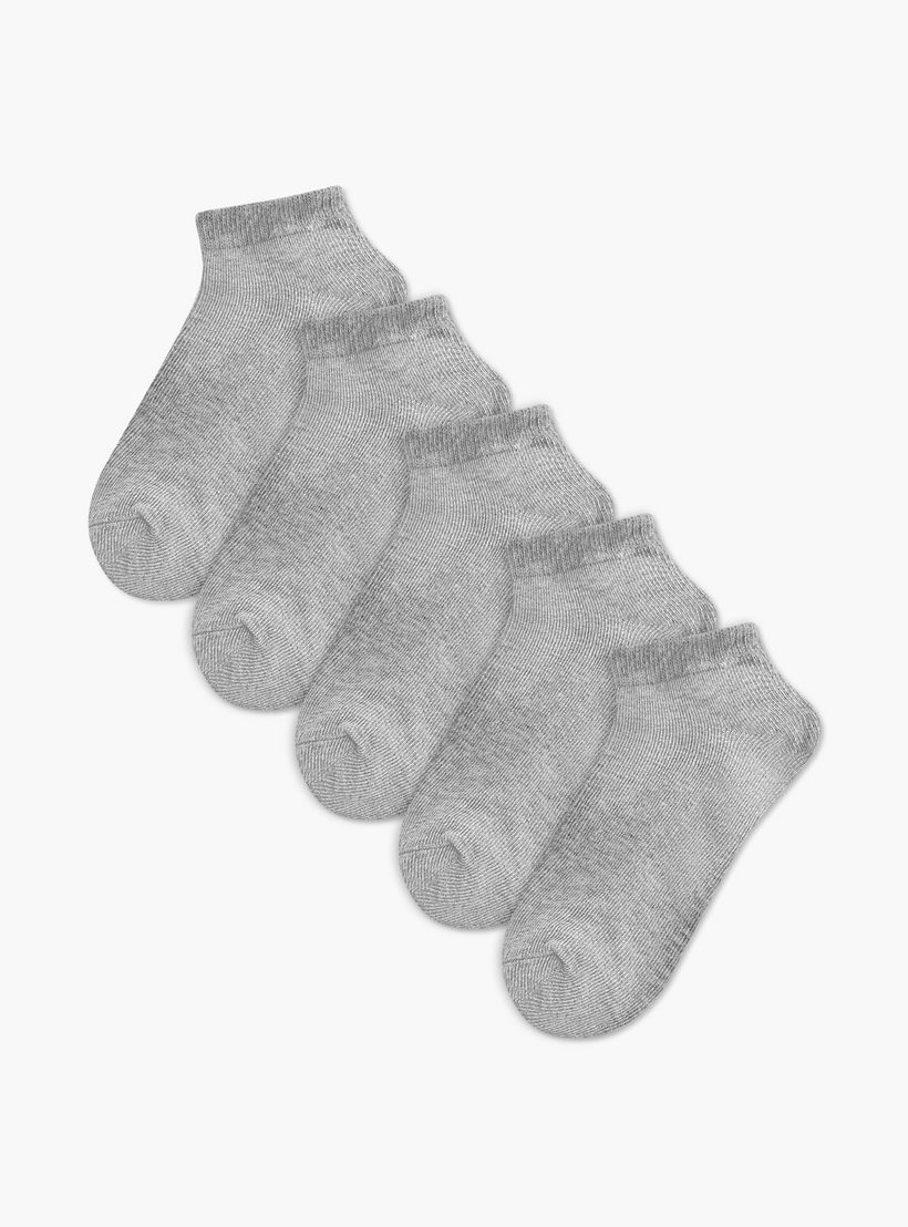 Textured Ankle Length Socks - Set of 5-girls-accessories-socks-image-1