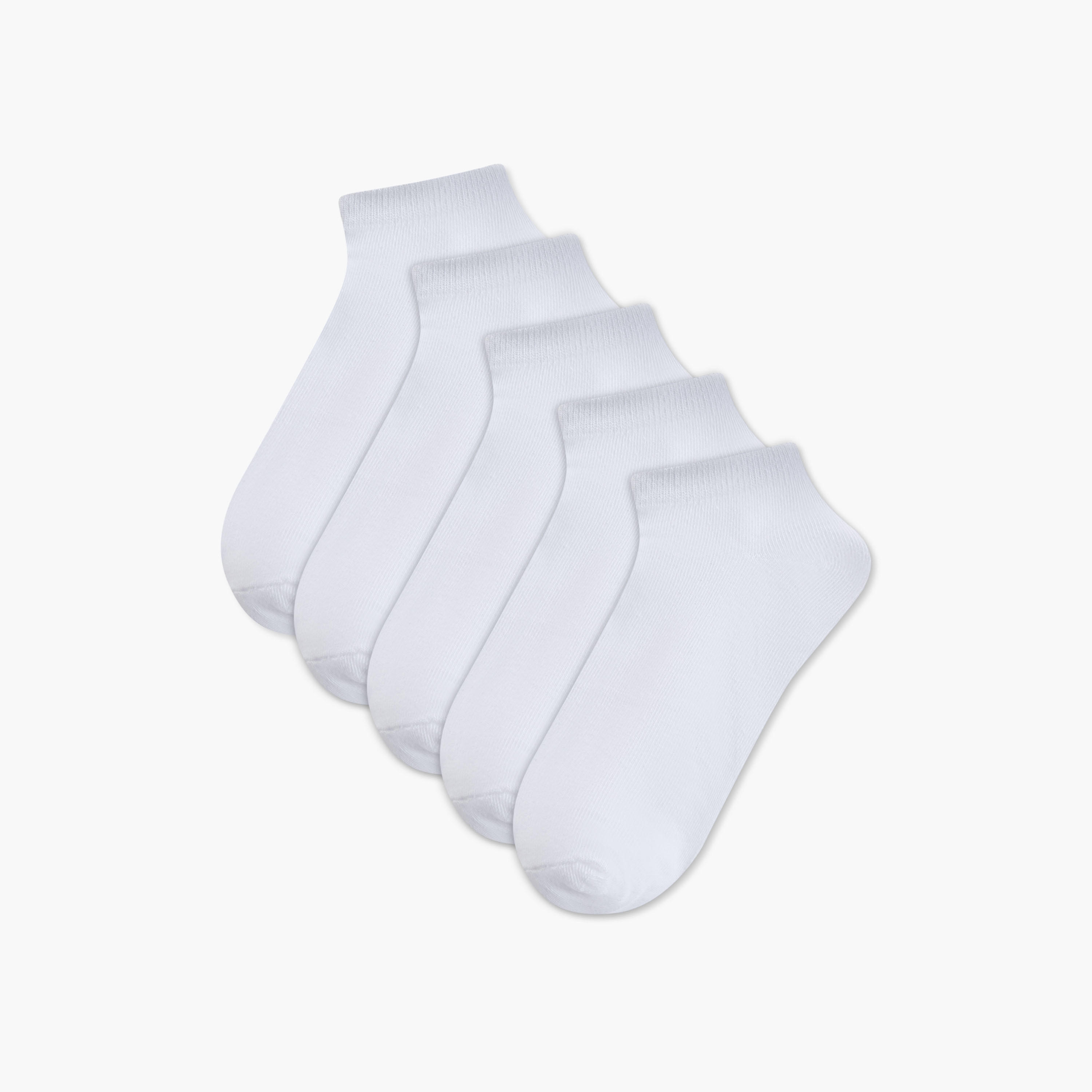 Textured Ankle Length Socks - Set of 5-girls-accessories-socks-image-1