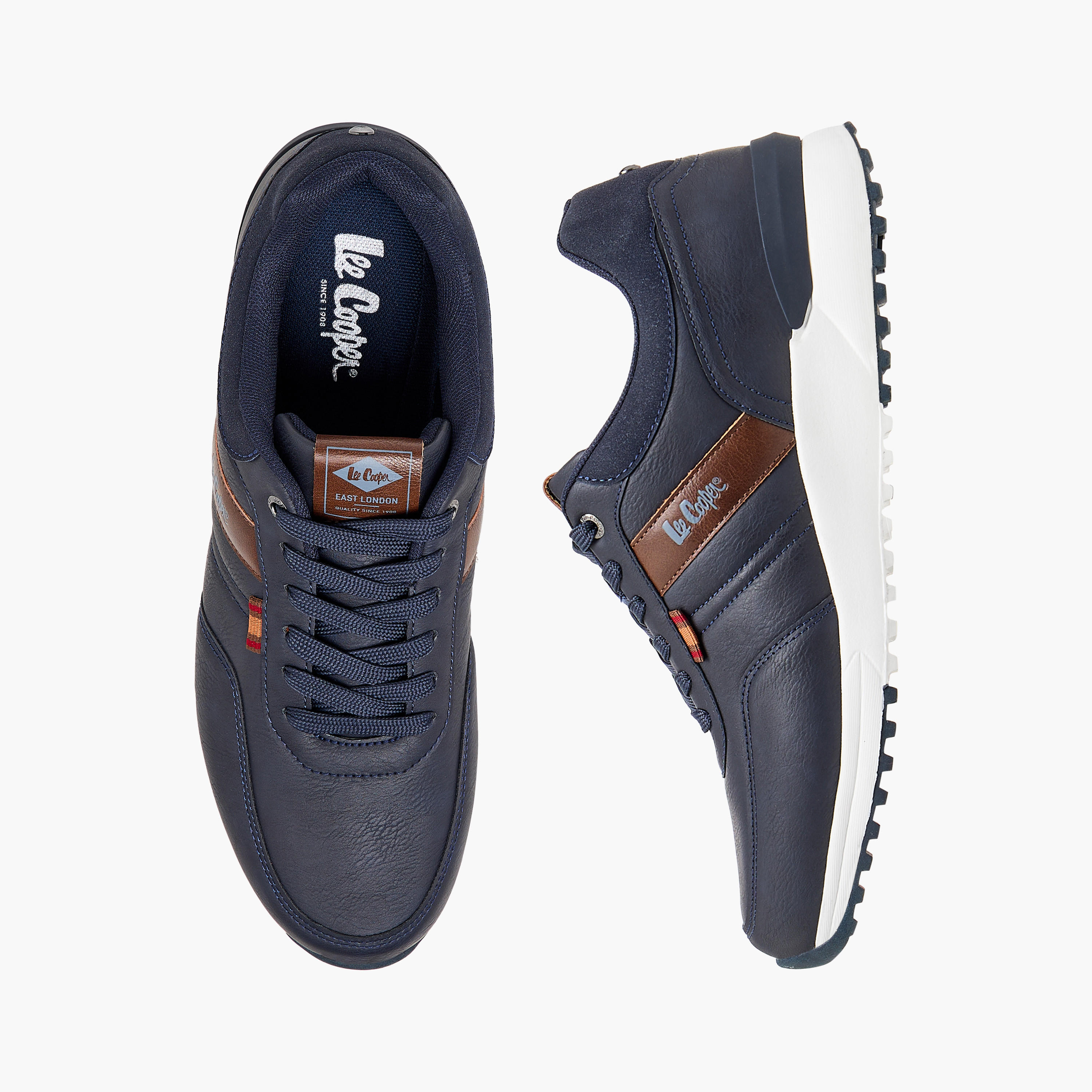 Lee Cooper Men's Panelled Lace-Up Sneakers-men-shoes-sneakers-image-1