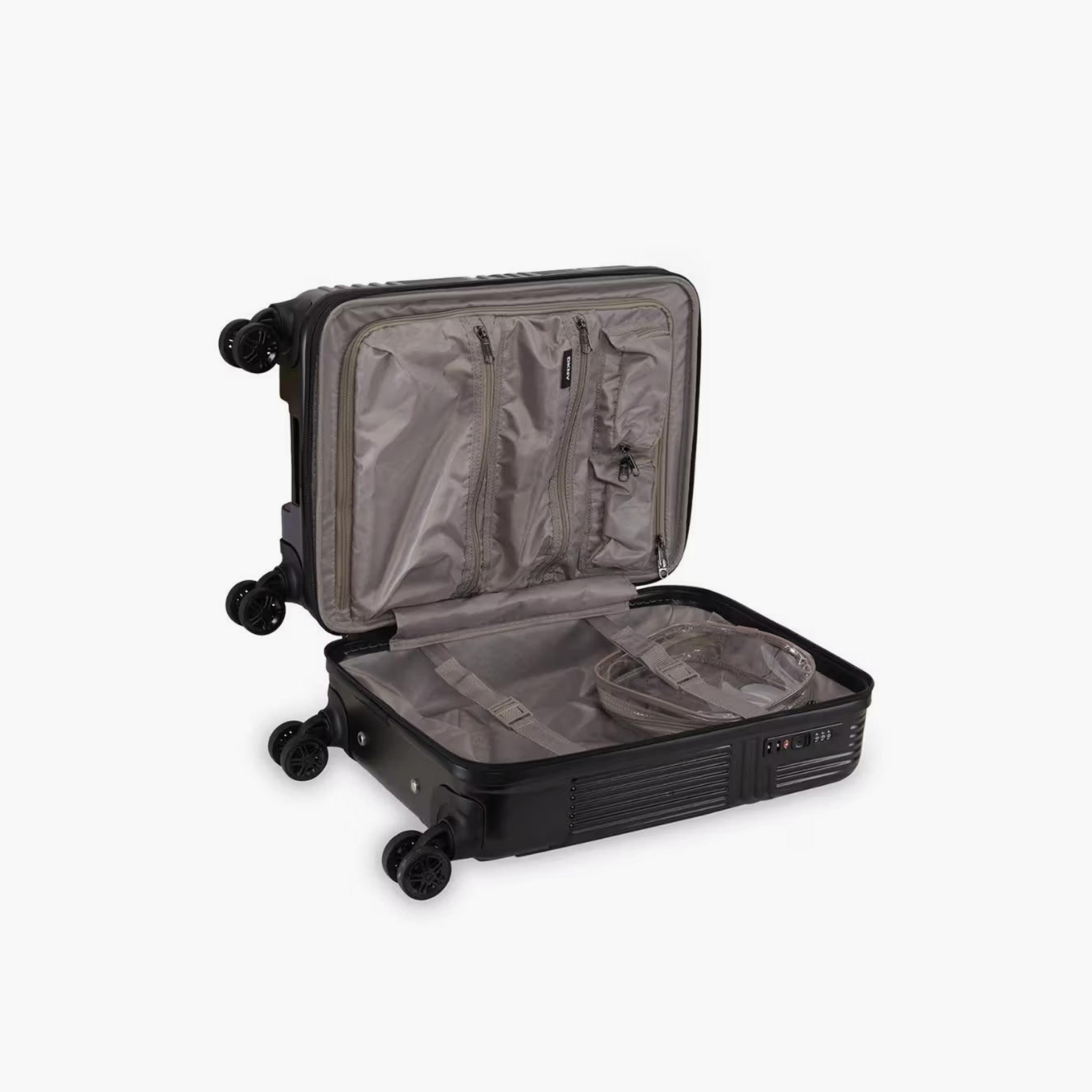 DKNY Textured Hardcase Luggage Trolley with Retractable Handle - 24 inches Check-in Bag-travel-luggagesandbags-luggage-image-4