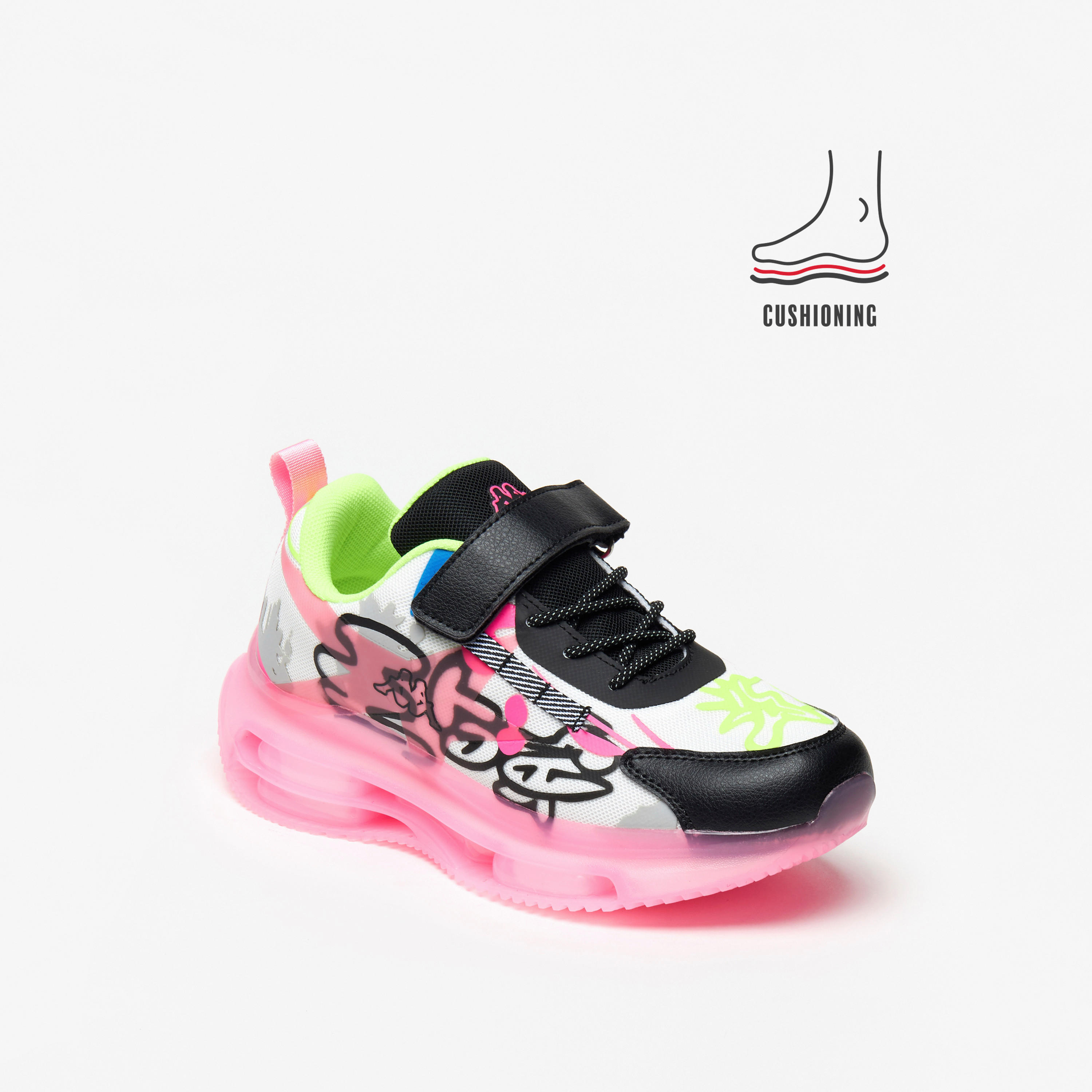 Kappa Girls' Printed Sports Shoes with Cushioning-girls-shoes-sneakers-image-1