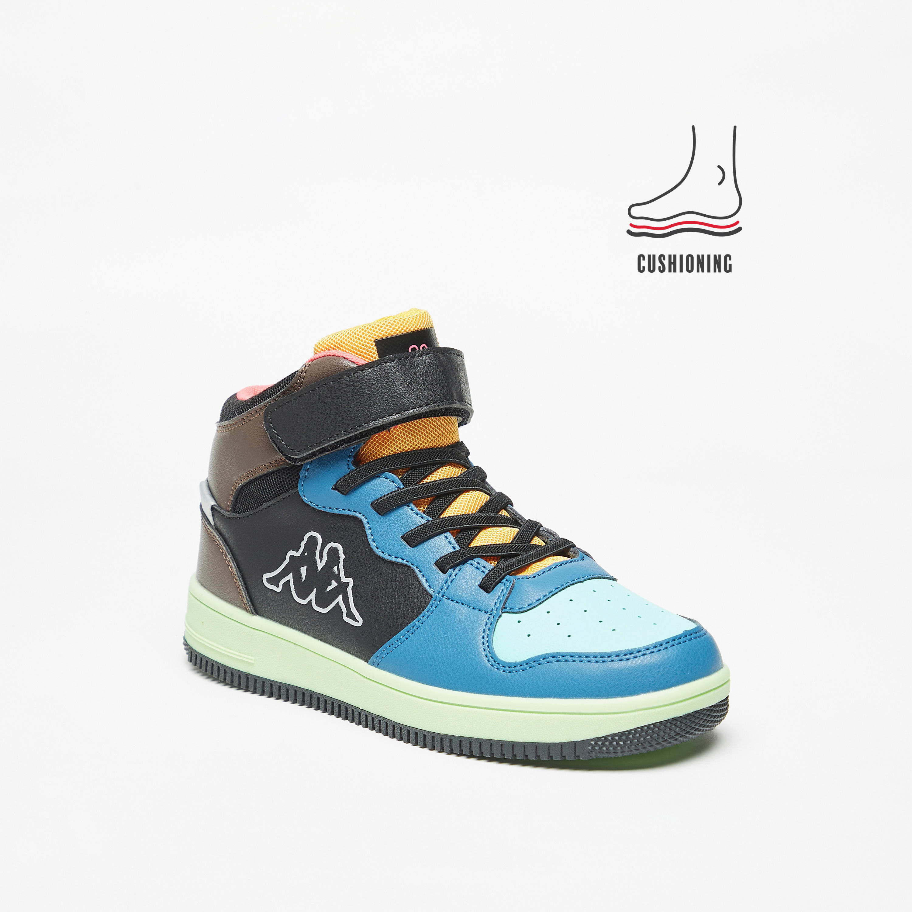 حذاء سنيكرز قوالب ملونة بقصّة عالية وشريط إغلاق لاصق للأولاد من كابا-boys-shoes-sneakers-image-1