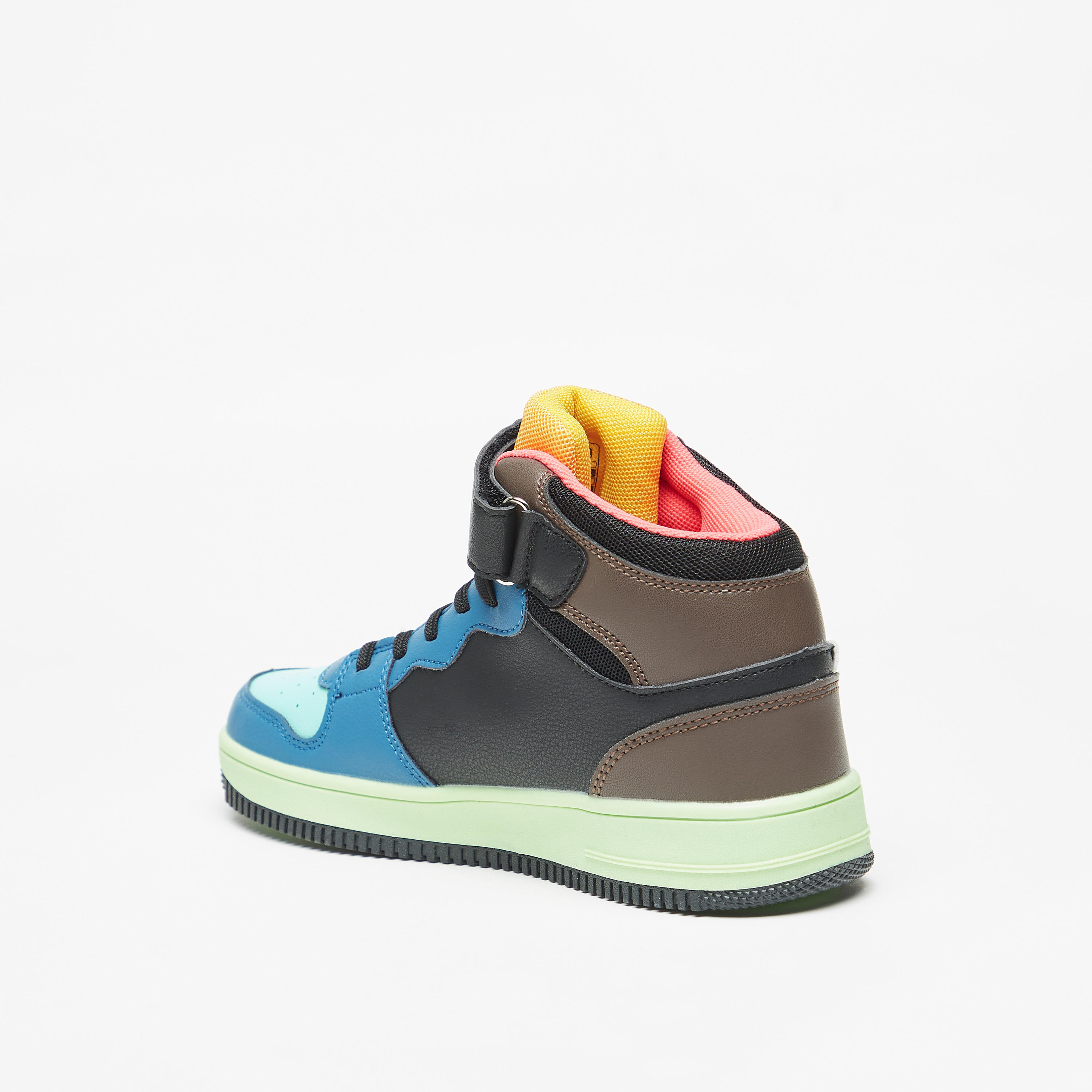 حذاء سنيكرز قوالب ملونة بقصّة عالية وشريط إغلاق لاصق للأولاد من كابا-boys-shoes-sneakers-image-2