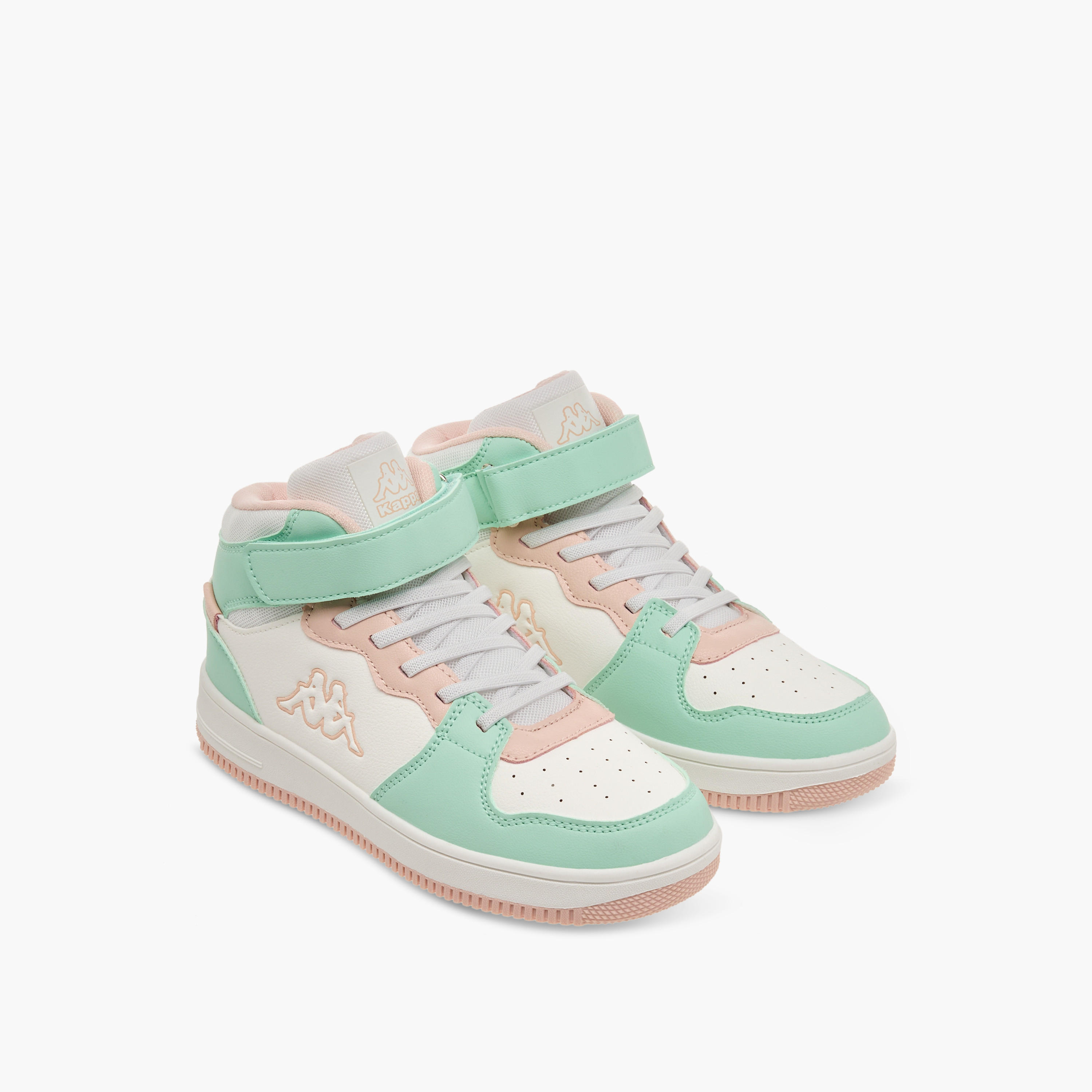 Kappa Girls' Panelled High Top Sneakers with Hook and Loop Closure-girls-shoes-sneakers-image-1