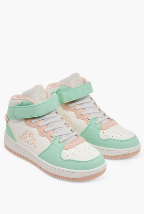 Kappa Girls' Panelled High Top Sneakers with Hook and Loop Closure-girls-shoes-sneakers-image-1