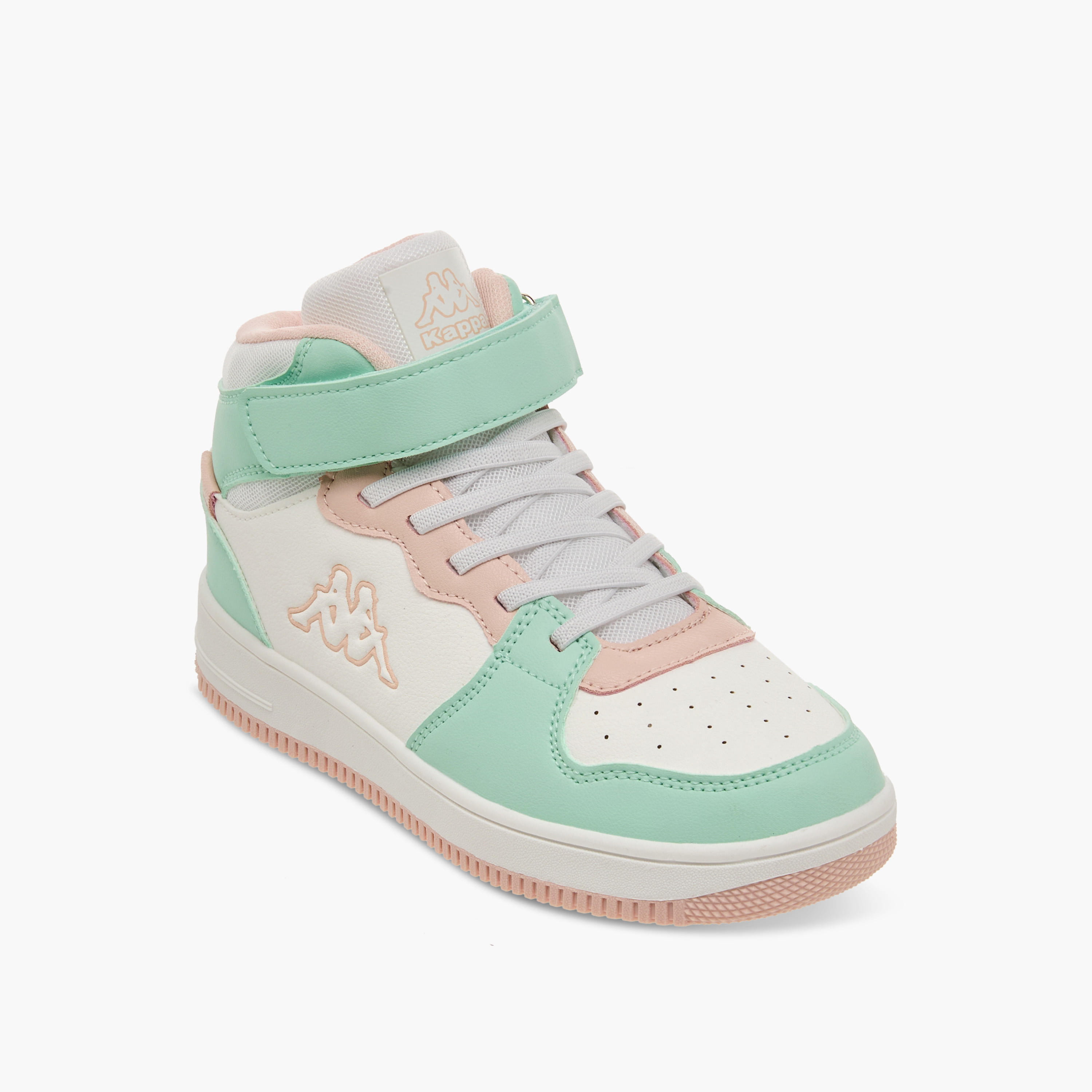 Kappa Girls' Panelled High Top Sneakers with Hook and Loop Closure-girls-shoes-sneakers-image-2