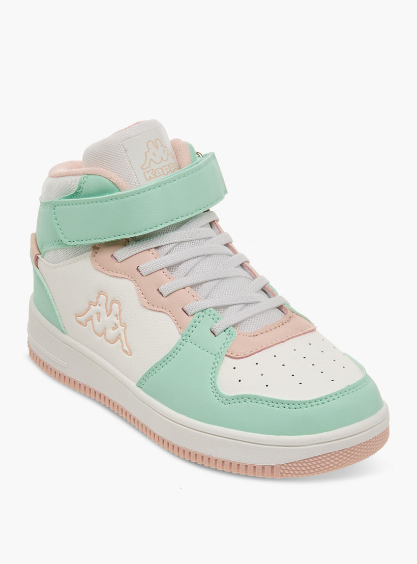 Kappa Girls' Panelled High Top Sneakers with Hook and Loop Closure-girls-shoes-sneakers-image-2