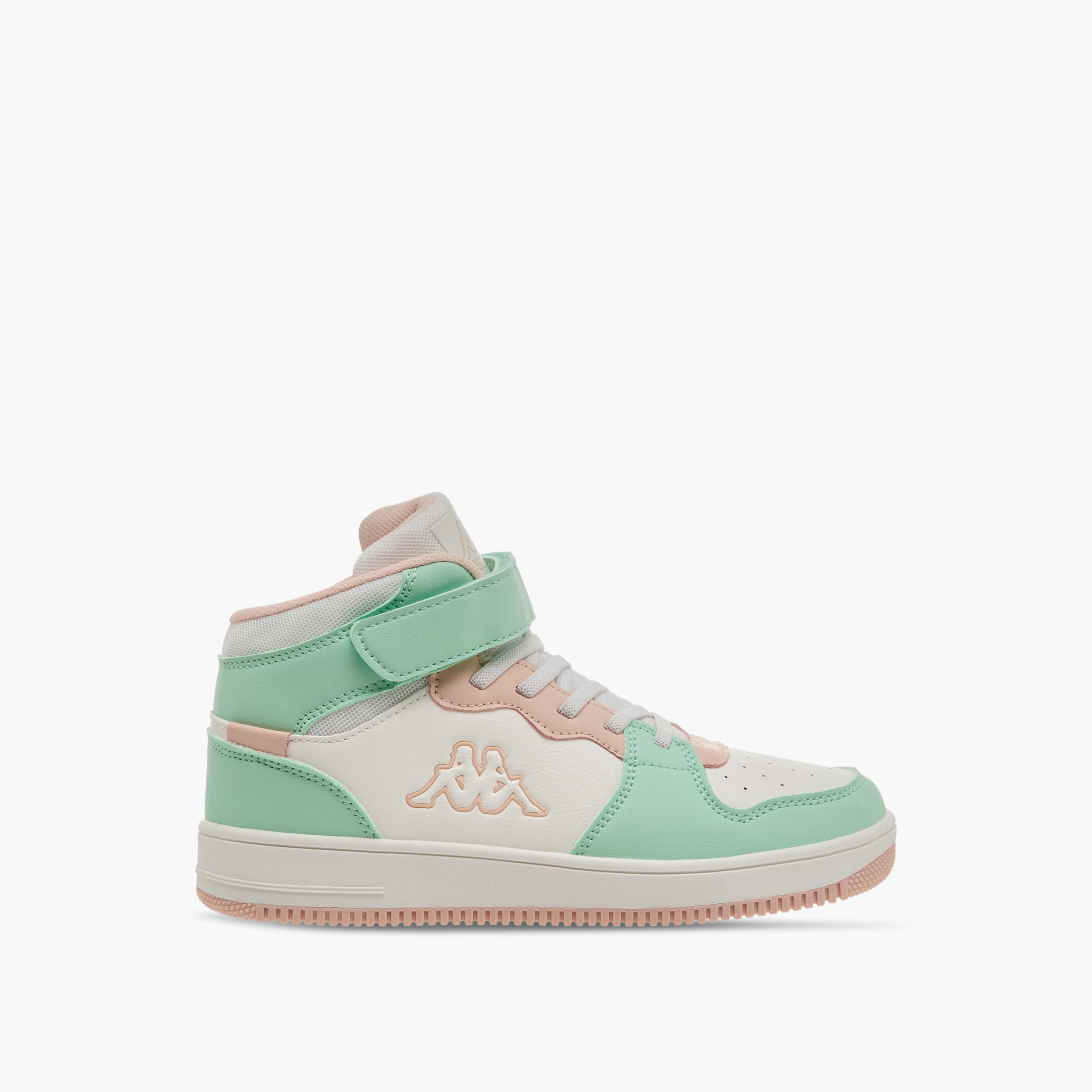 Kappa Girls' Panelled High Top Sneakers with Hook and Loop Closure-girls-shoes-sneakers-image-3