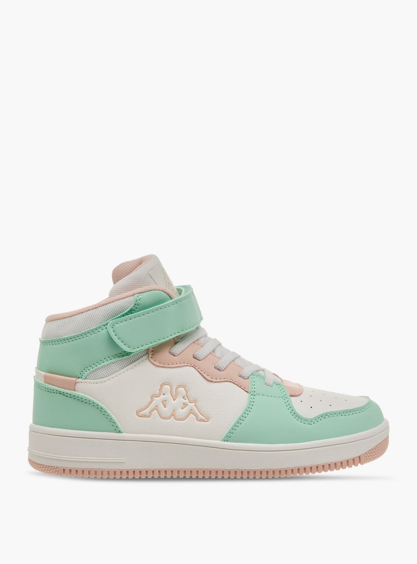 Kappa Girls' Panelled High Top Sneakers with Hook and Loop Closure-girls-shoes-sneakers-image-3