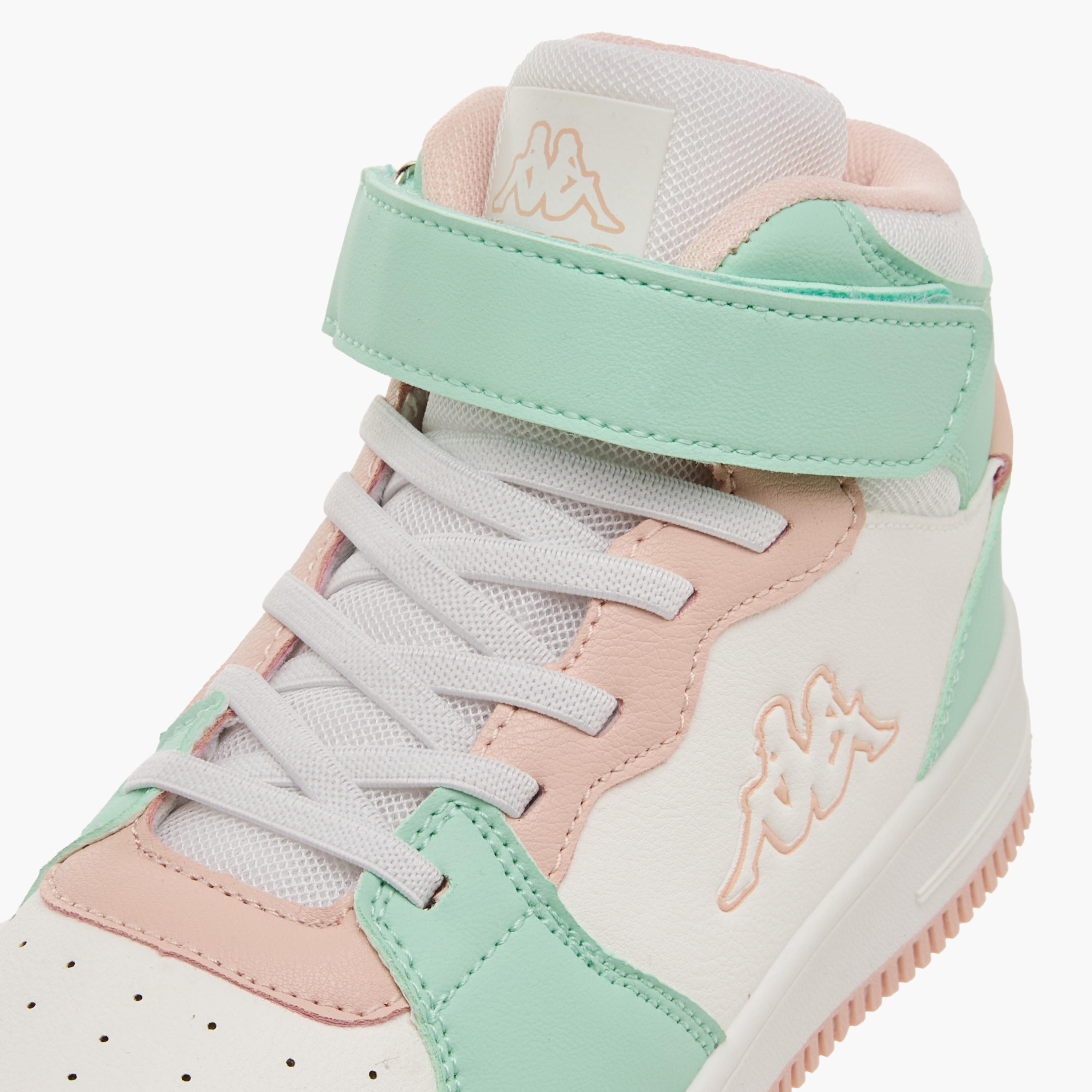 Kappa Girls' Panelled High Top Sneakers with Hook and Loop Closure-girls-shoes-sneakers-image-4