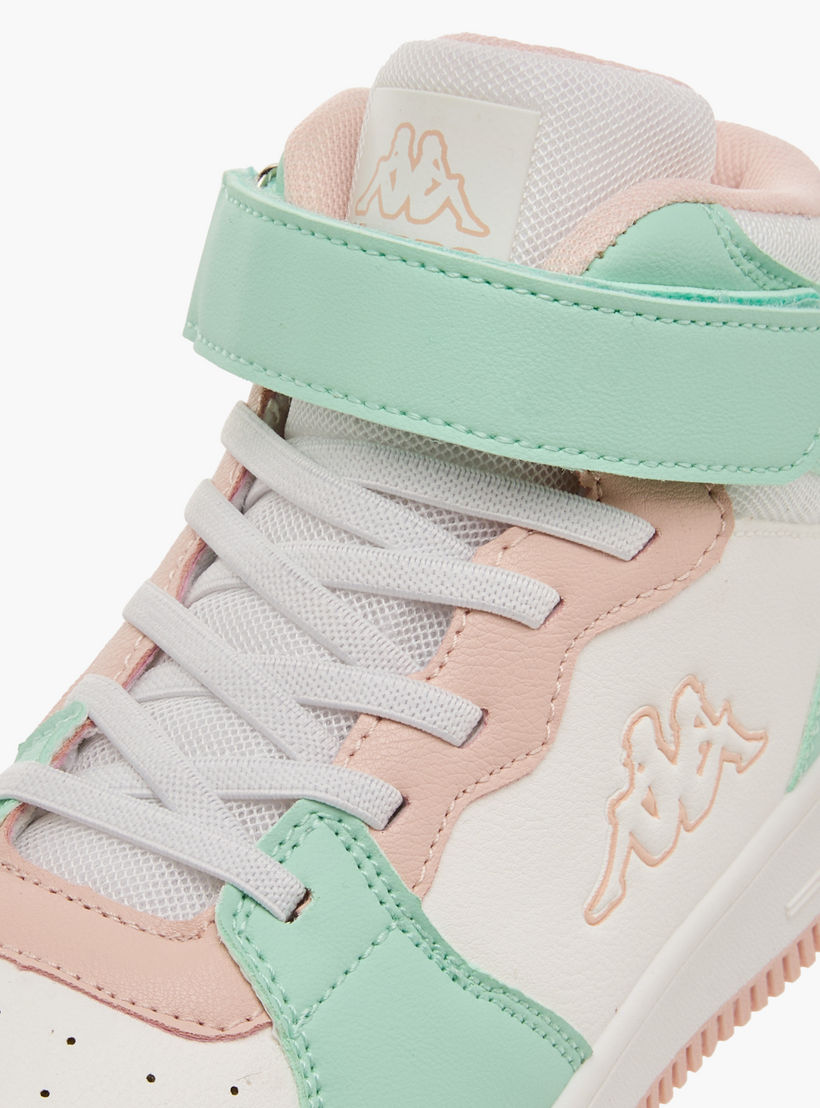 Kappa Girls' Panelled High Top Sneakers with Hook and Loop Closure-girls-shoes-sneakers-image-4