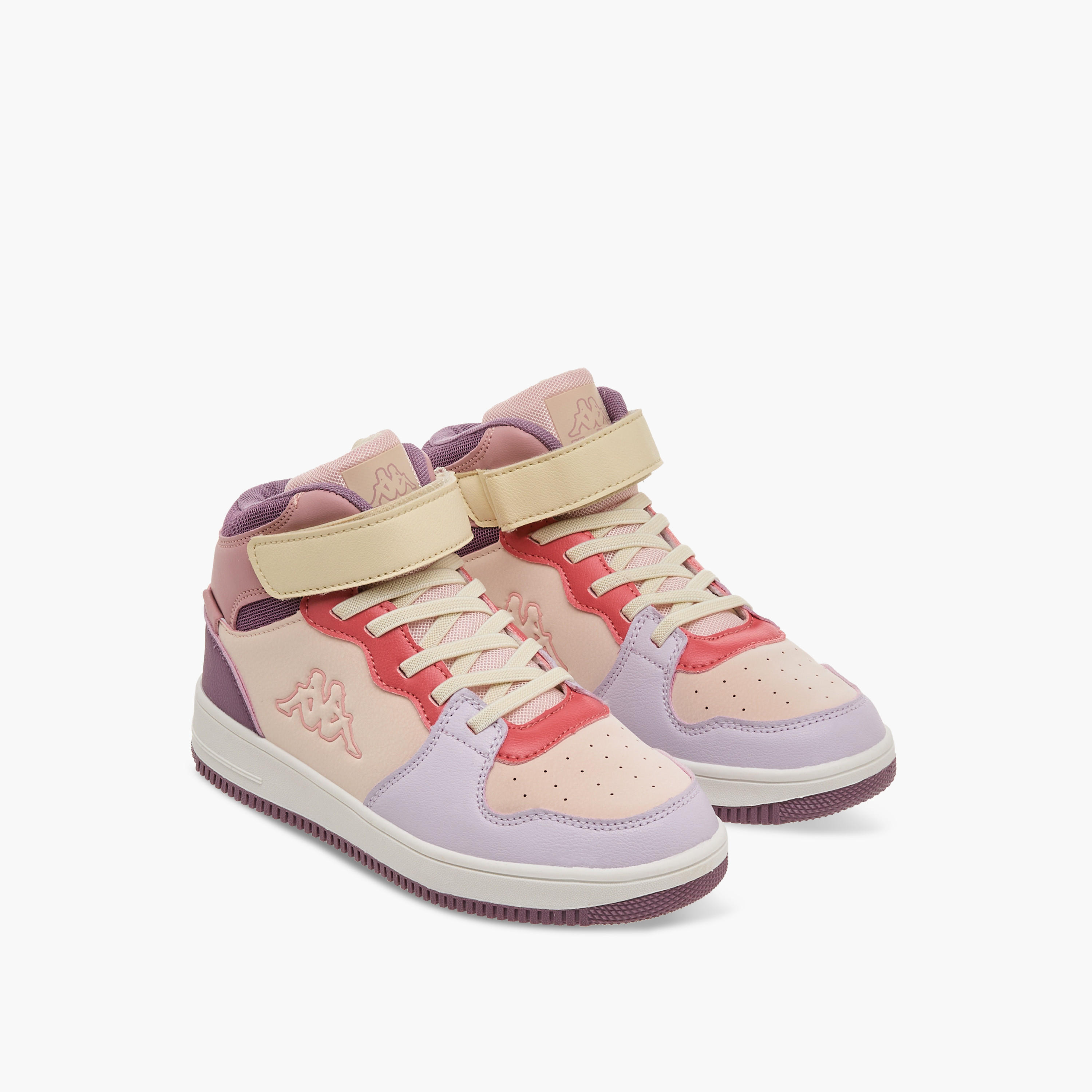 Kappa Girls' Panelled High Top Sneakers with Hook and Loop Closure-girls-shoes-sneakers-image-1