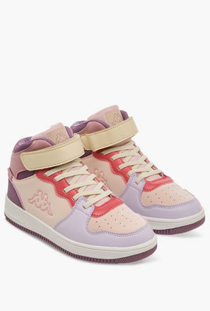 Kappa Girls' Panelled High Top Sneakers with Hook and Loop Closure-girls-shoes-sneakers-image-1