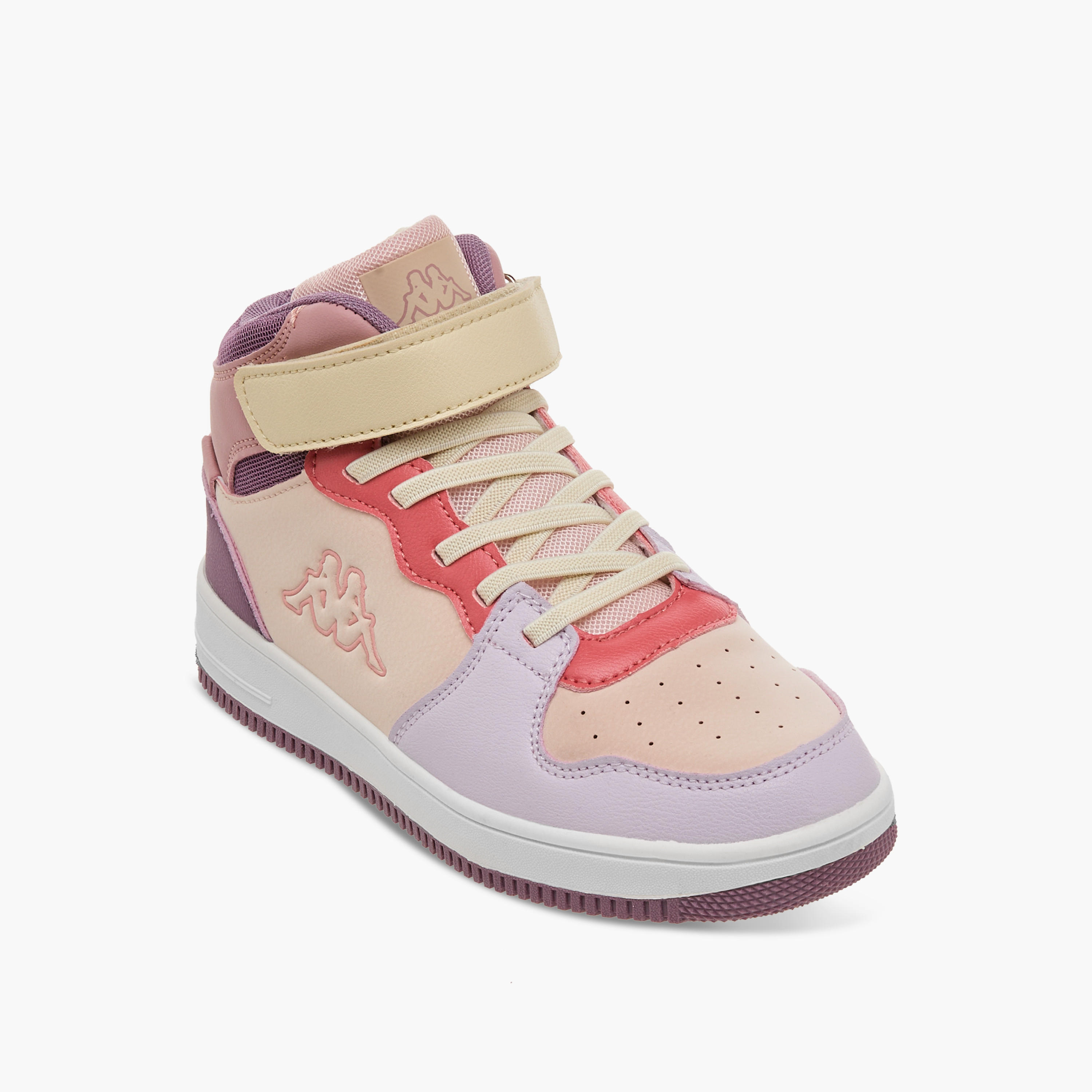 Kappa Girls' Panelled High Top Sneakers with Hook and Loop Closure-girls-shoes-sneakers-image-2