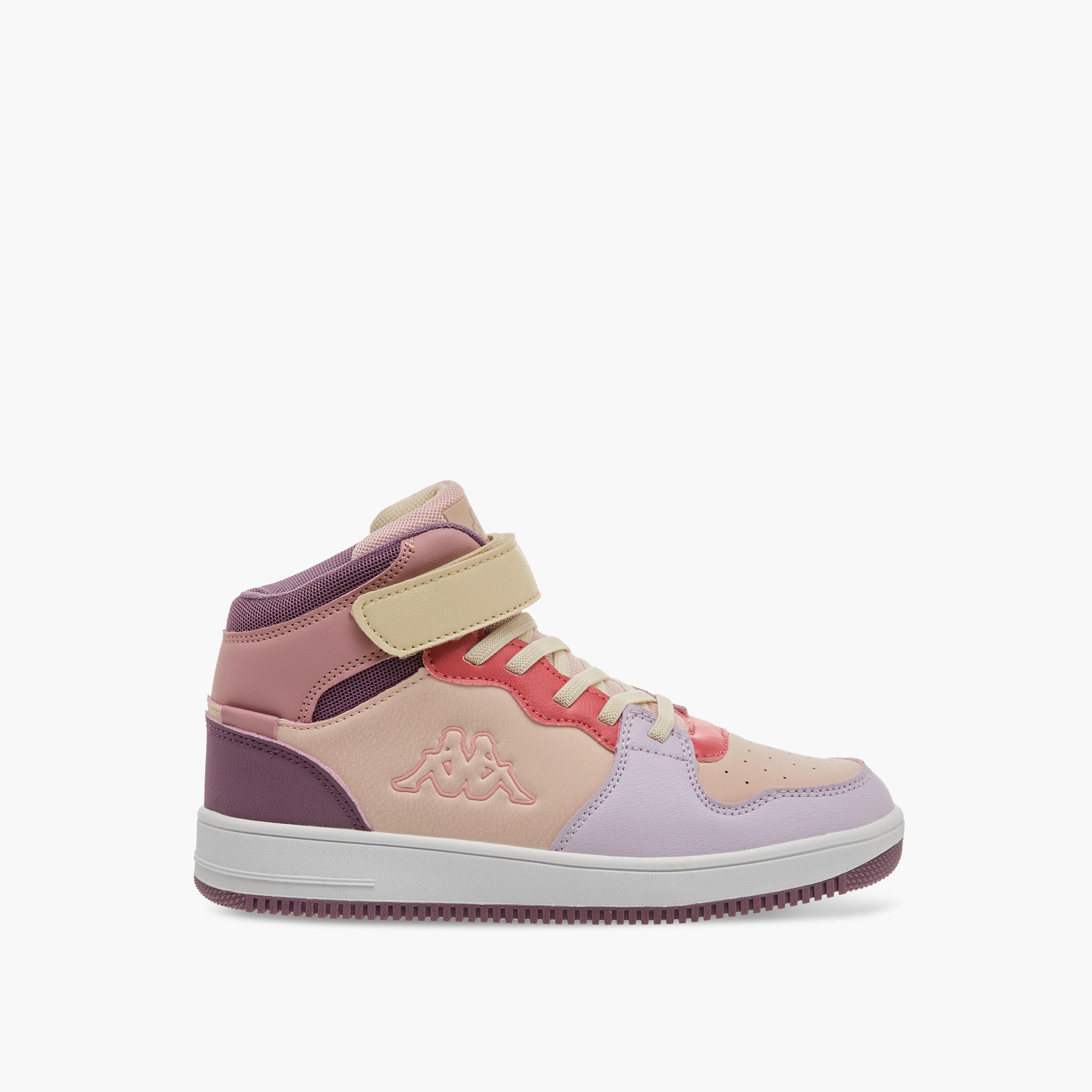 Kappa Girls' Panelled High Top Sneakers with Hook and Loop Closure-girls-shoes-sneakers-image-3