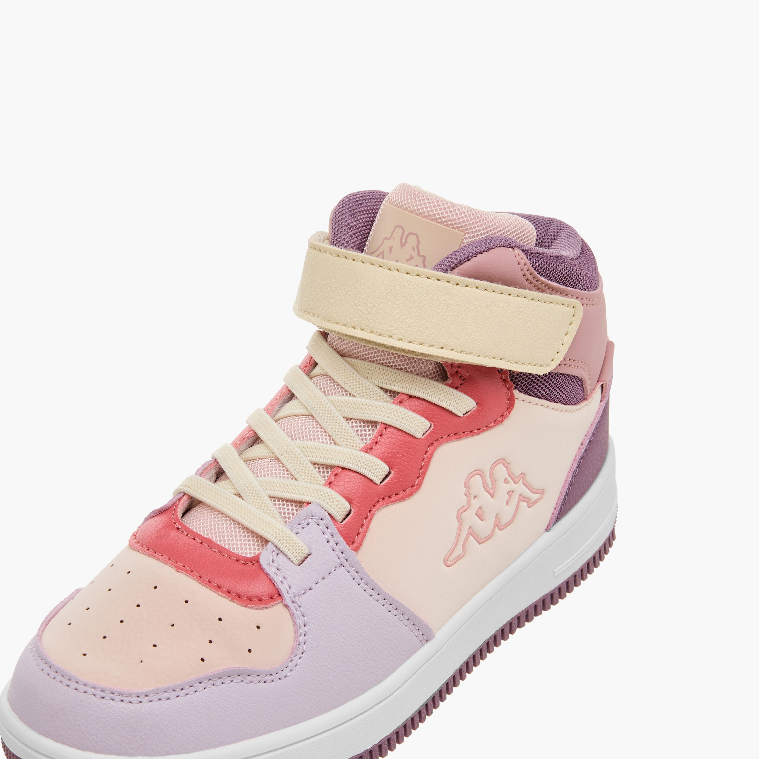 Kappa Girls' Panelled High Top Sneakers with Hook and Loop Closure-girls-shoes-sneakers-image-4