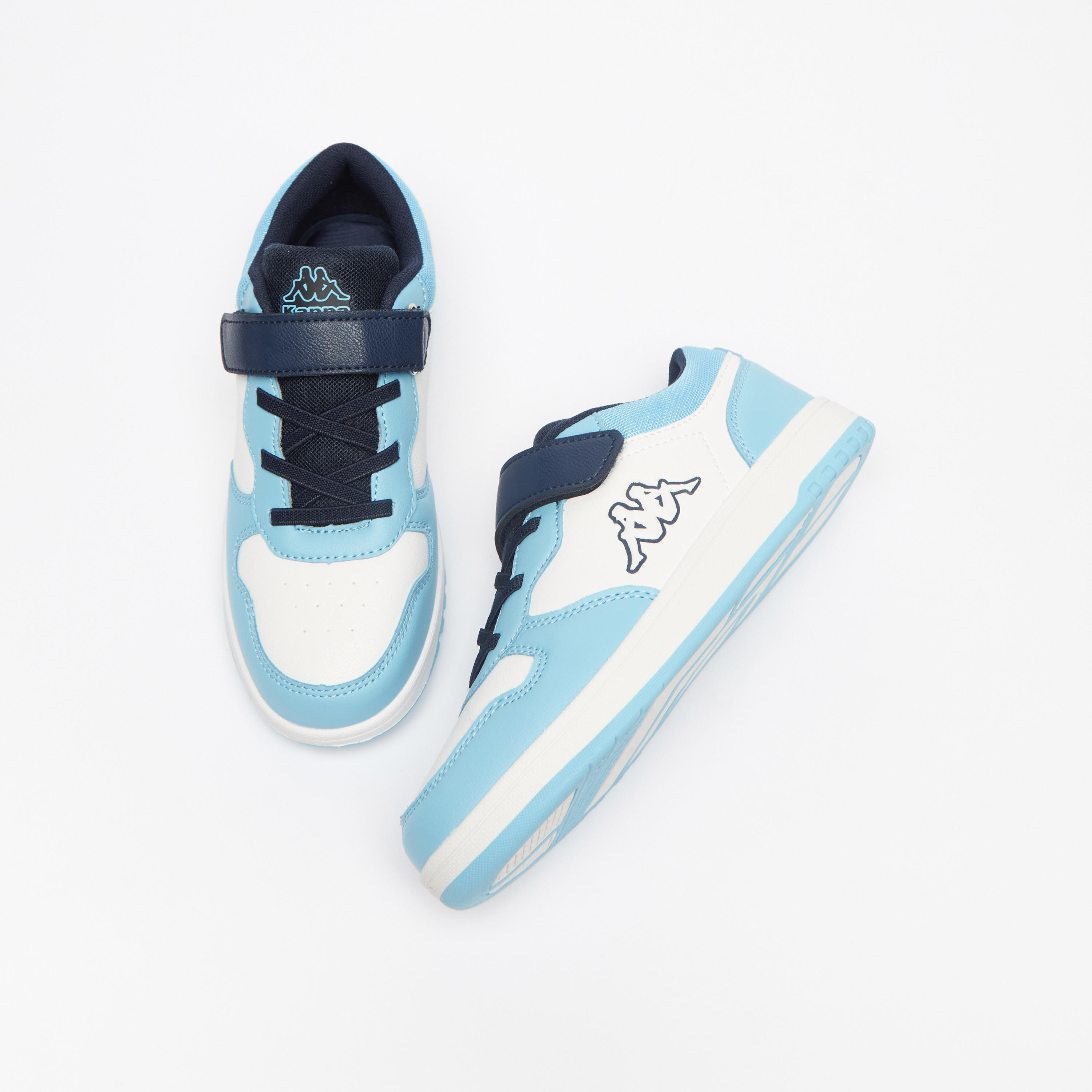 Kappa Kids' Colourblock Low Ankle Sneakers with Hook and Loop Closure-boys-shoes-sneakers-image-2