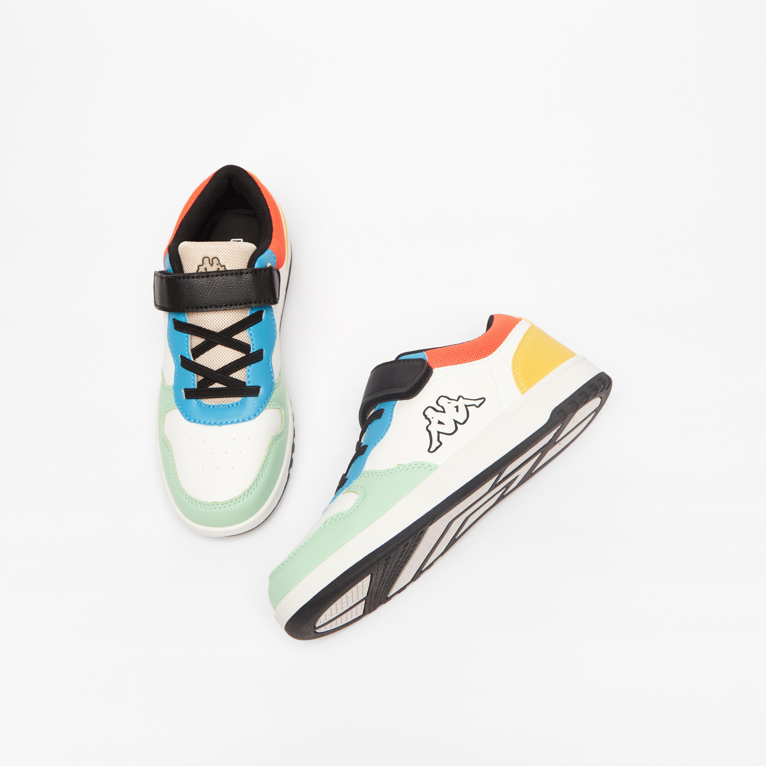 Kappa Kids' Colourblock Low Ankle Sneakers with Hook and Loop Closure-boys-shoes-sneakers-image-2