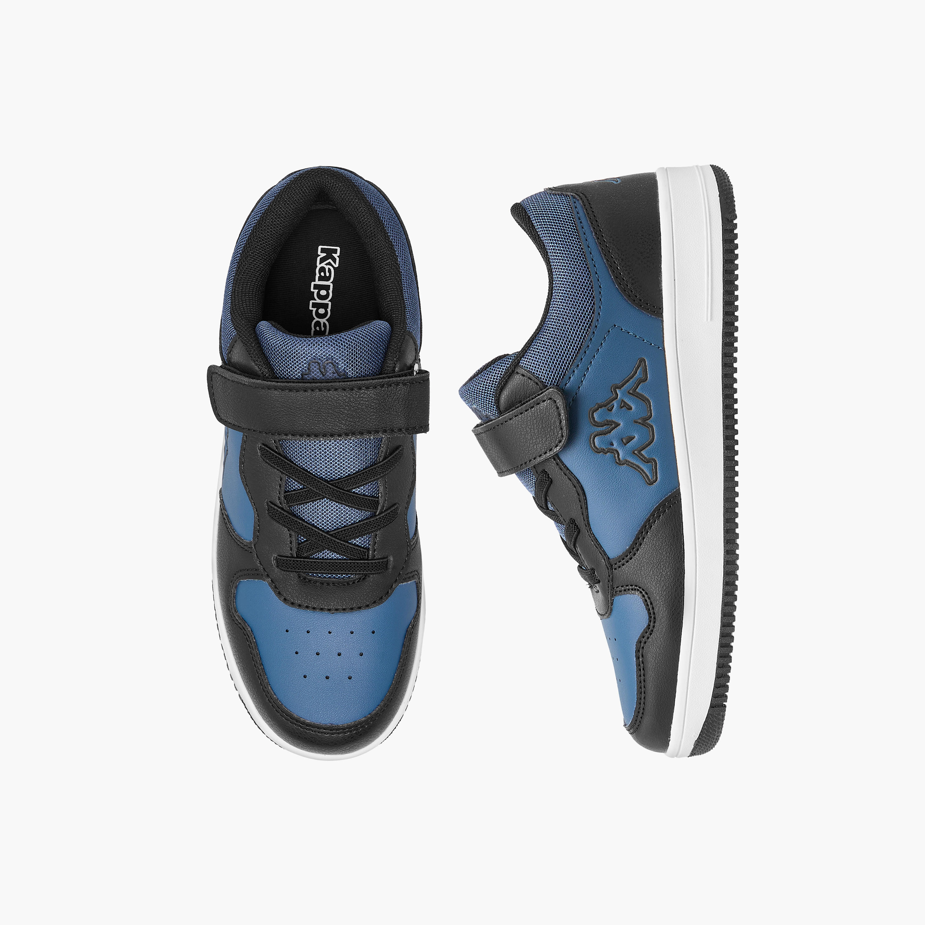 Kappa Kids' Colourblock Low Ankle Sneakers with Hook and Loop Closure-boys-shoes-sneakers-image-1