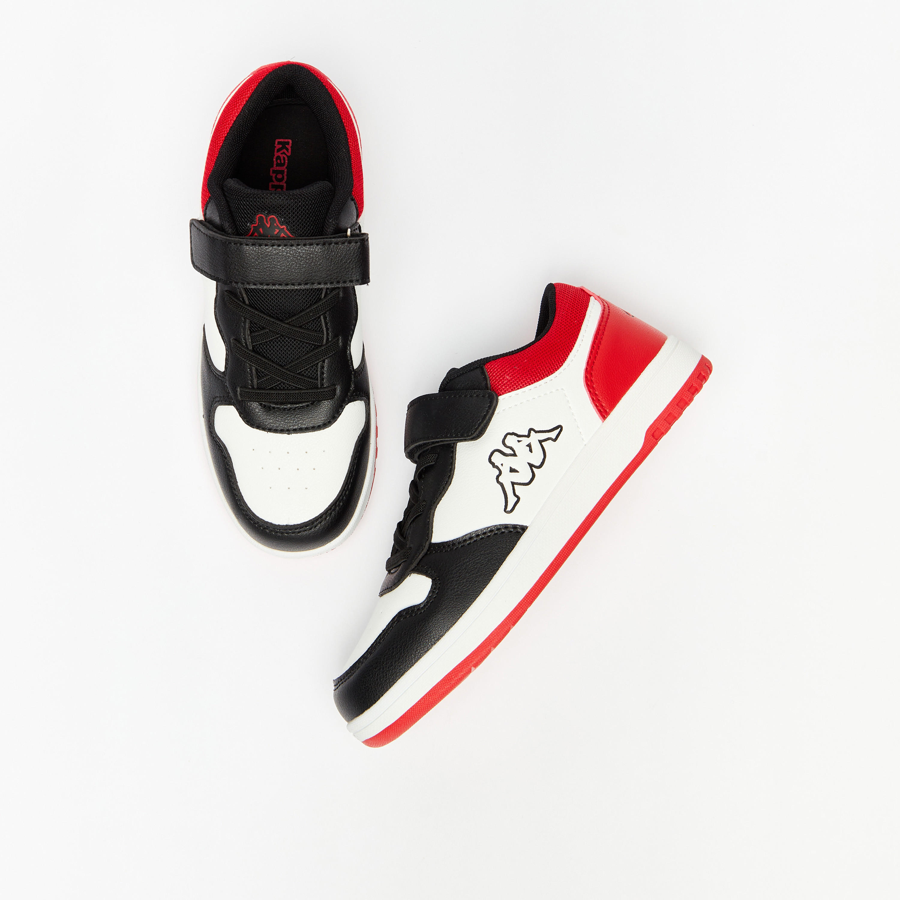 Kappa Kids' Colourblock Low Ankle Sneakers with Hook and Loop Closure-boys-shoes-sneakers-image-2