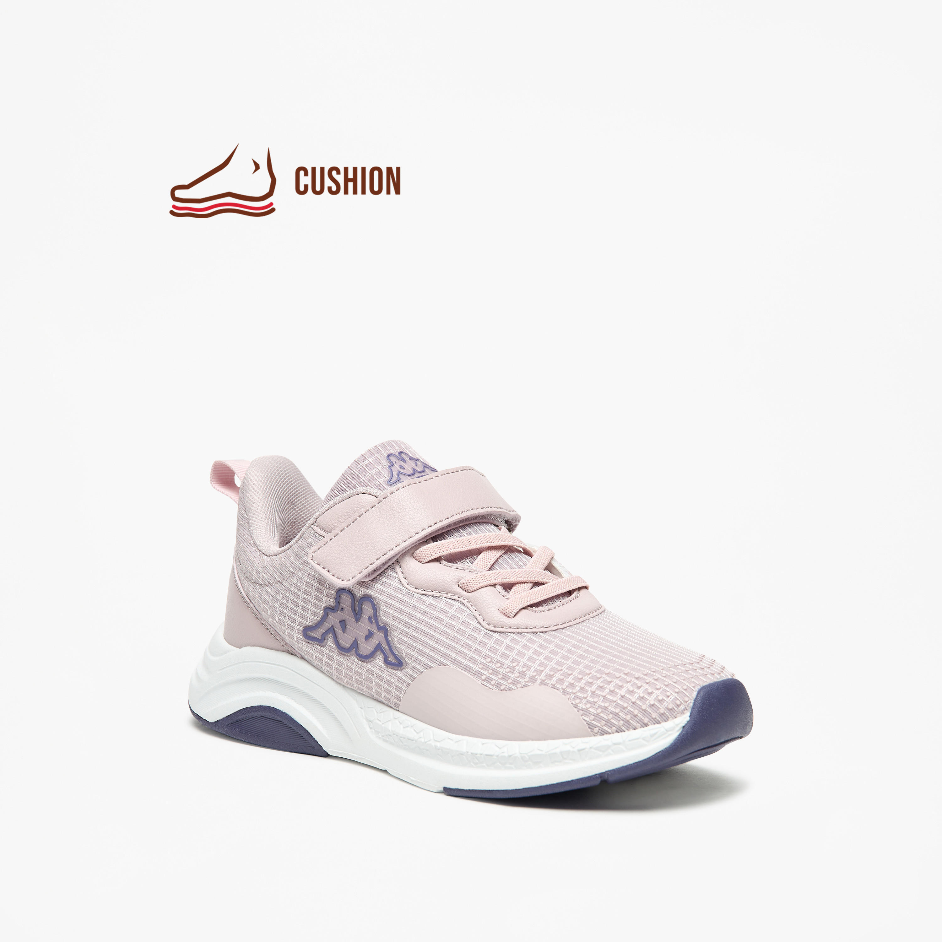 Kappa Girls' Mesh Textured Walking Shoes with Hook and Loop Closure-girls-shoes-sports-image-1