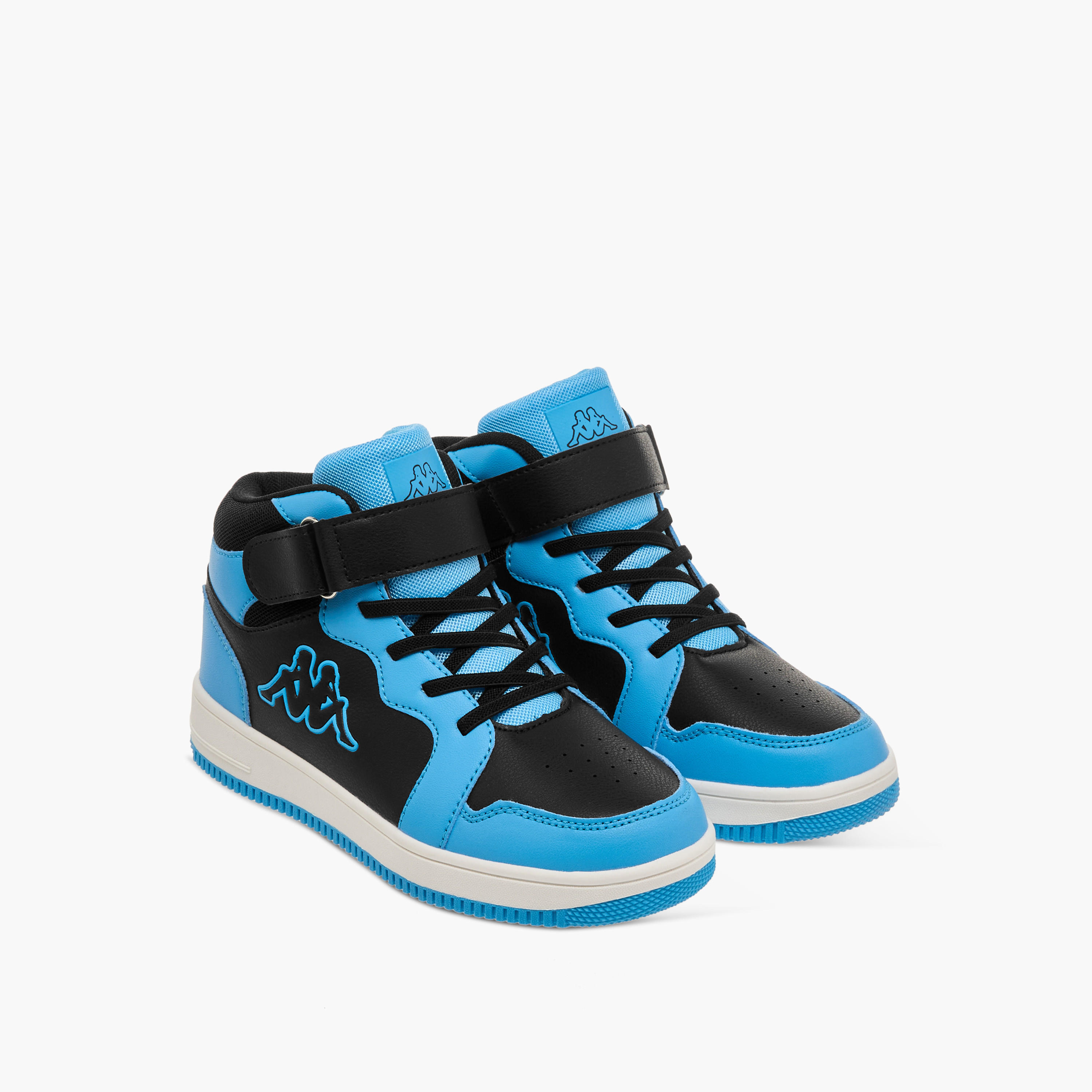Kappa Boys' Colourblock Sneakers with Hook and Loop Closure-boys-shoes-sneakers-image-1