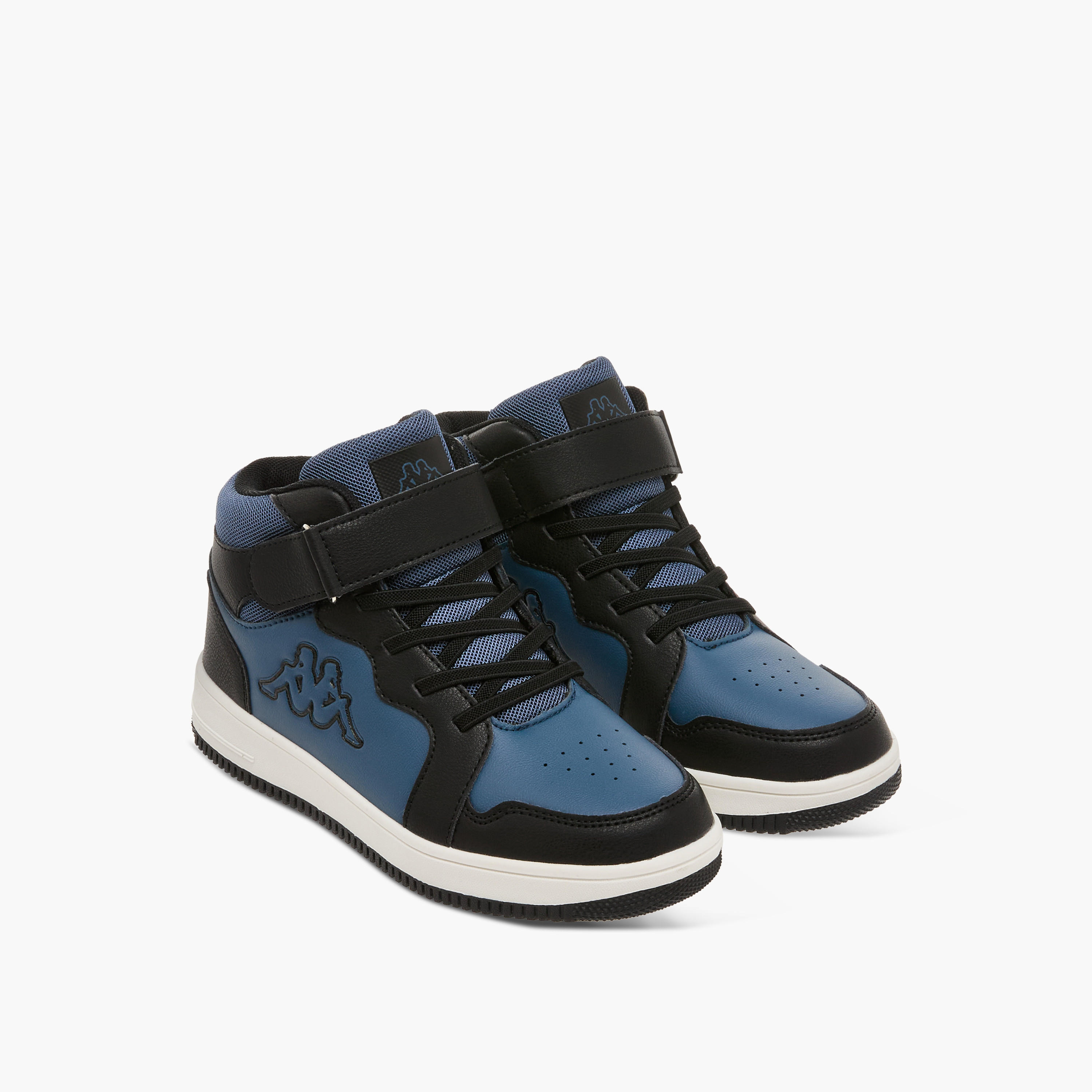 Kappa Boys' Colourblock Sneakers with Hook and Loop Closure-boys-shoes-sneakers-image-1