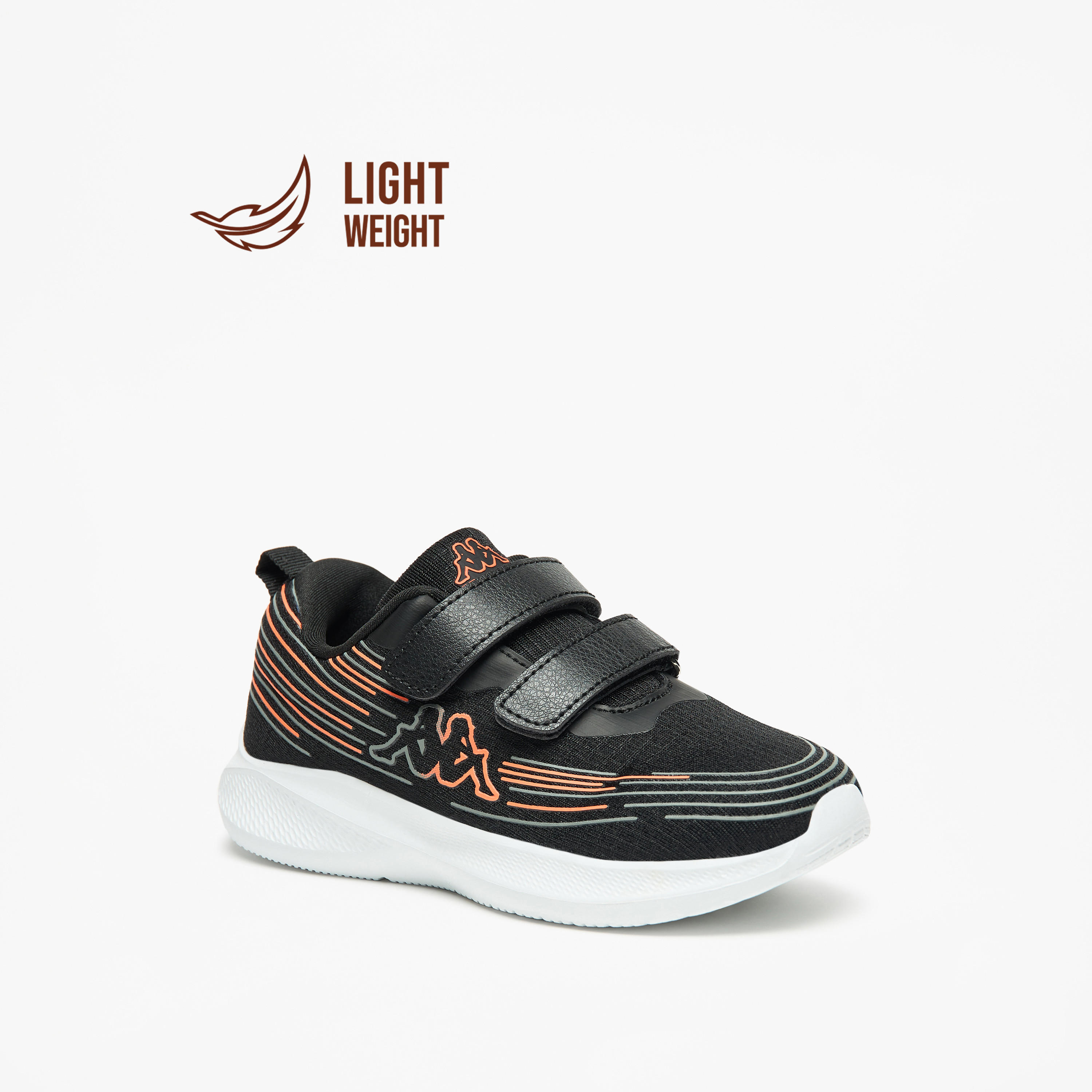 Kappa Kids' Logo Detail Sports Shoes with Hook and Loop Closure-boys-shoes-sneakers-image-1