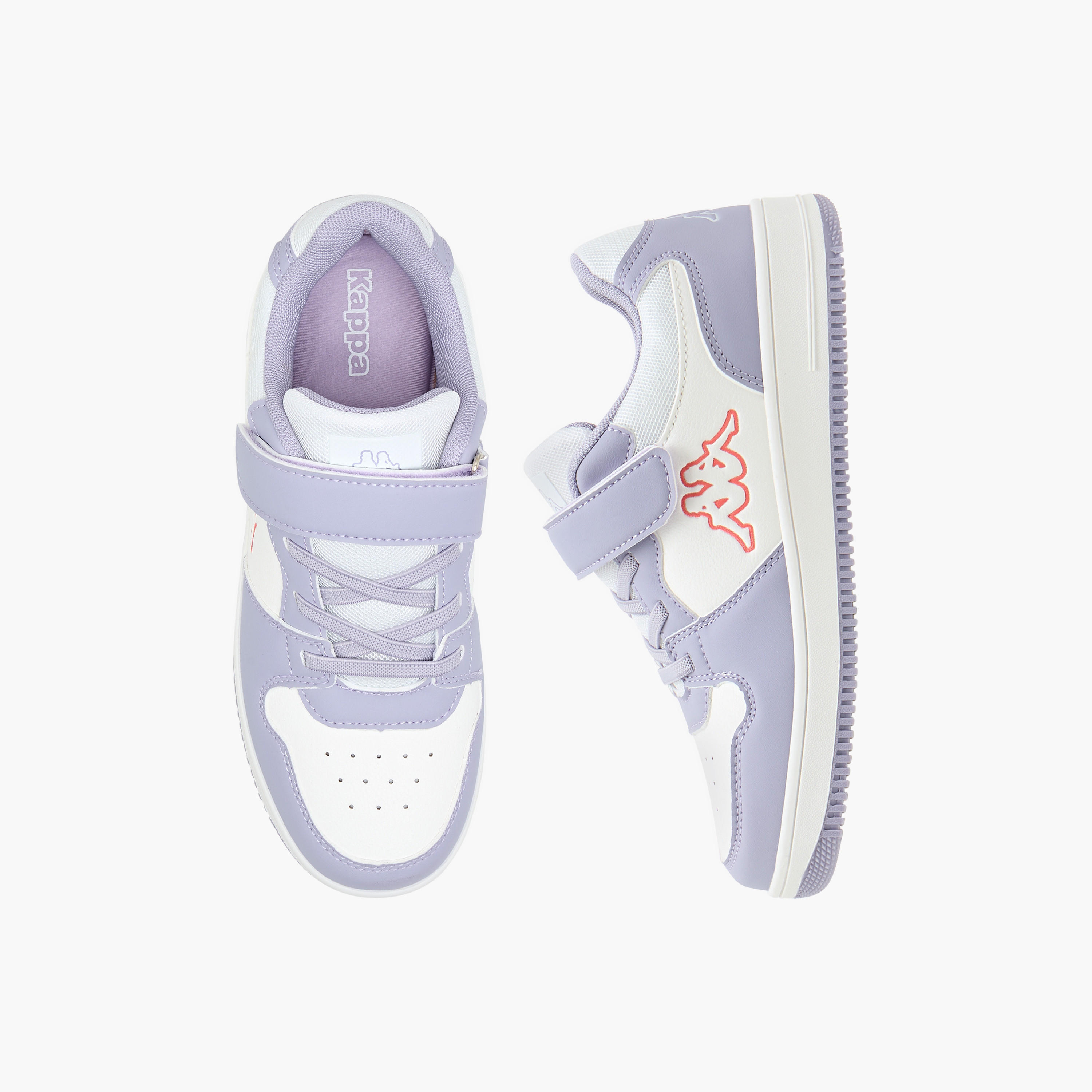 Kappa Girls' Panelled Low-Ankle Sneakers with Hook and Loop Closure-girls-shoes-sneakers-image-1