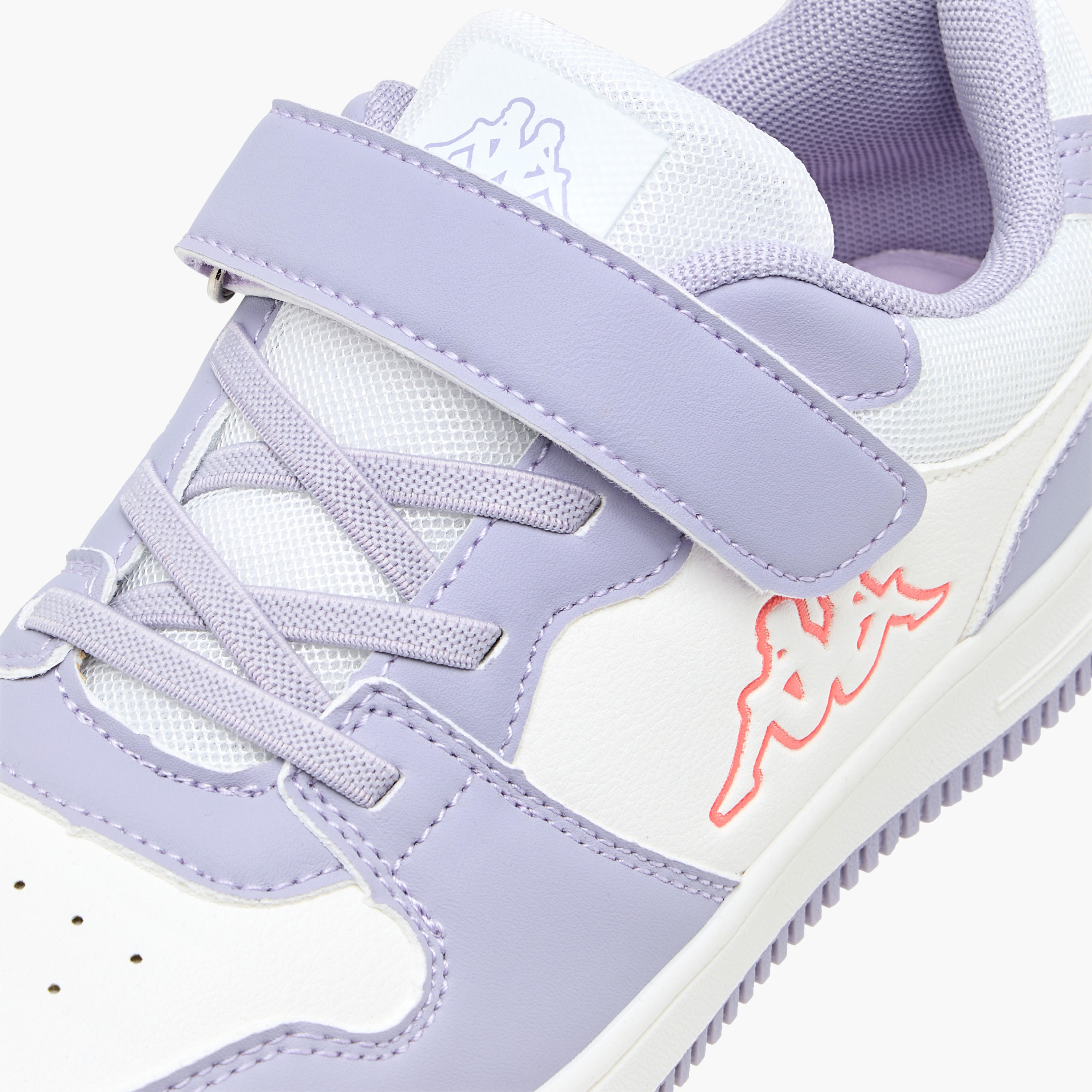 Kappa Girls' Panelled Low-Ankle Sneakers with Hook and Loop Closure-girls-shoes-sneakers-image-4
