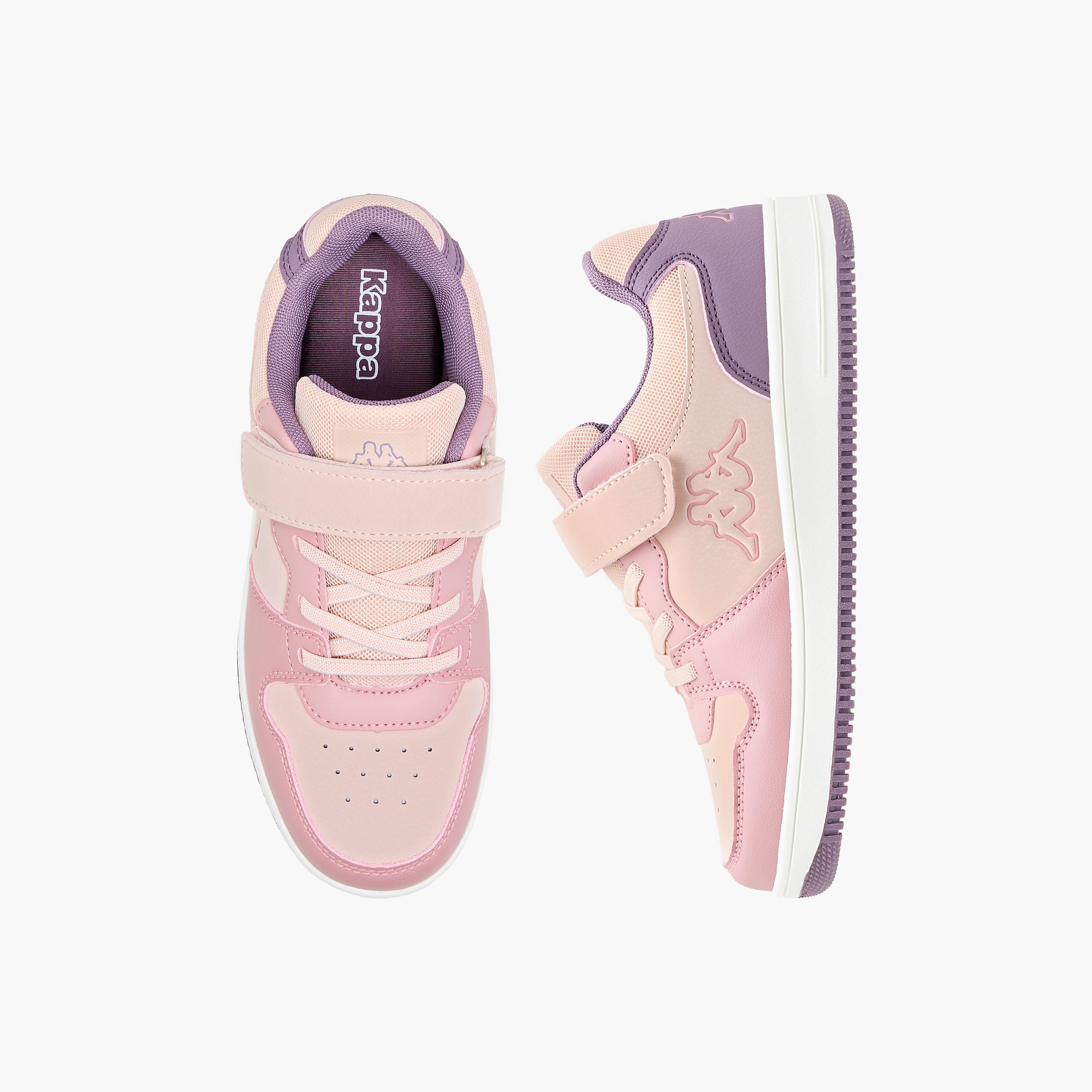 Kappa Girls' Panelled Low-Ankle Sneakers with Hook and Loop Closure-girls-shoes-sneakers-image-1