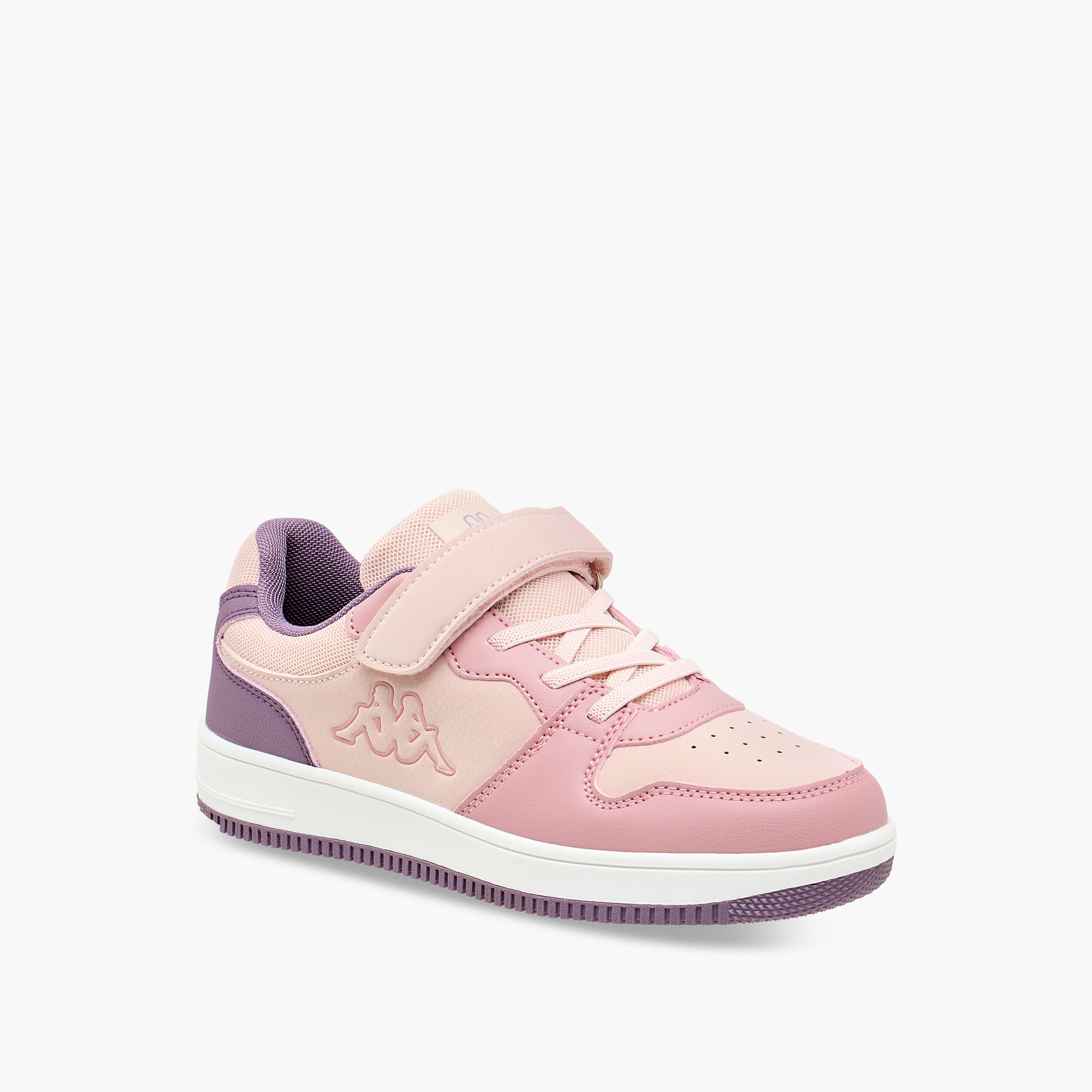 Kappa Girls' Panelled Low-Ankle Sneakers with Hook and Loop Closure-girls-shoes-sneakers-image-2