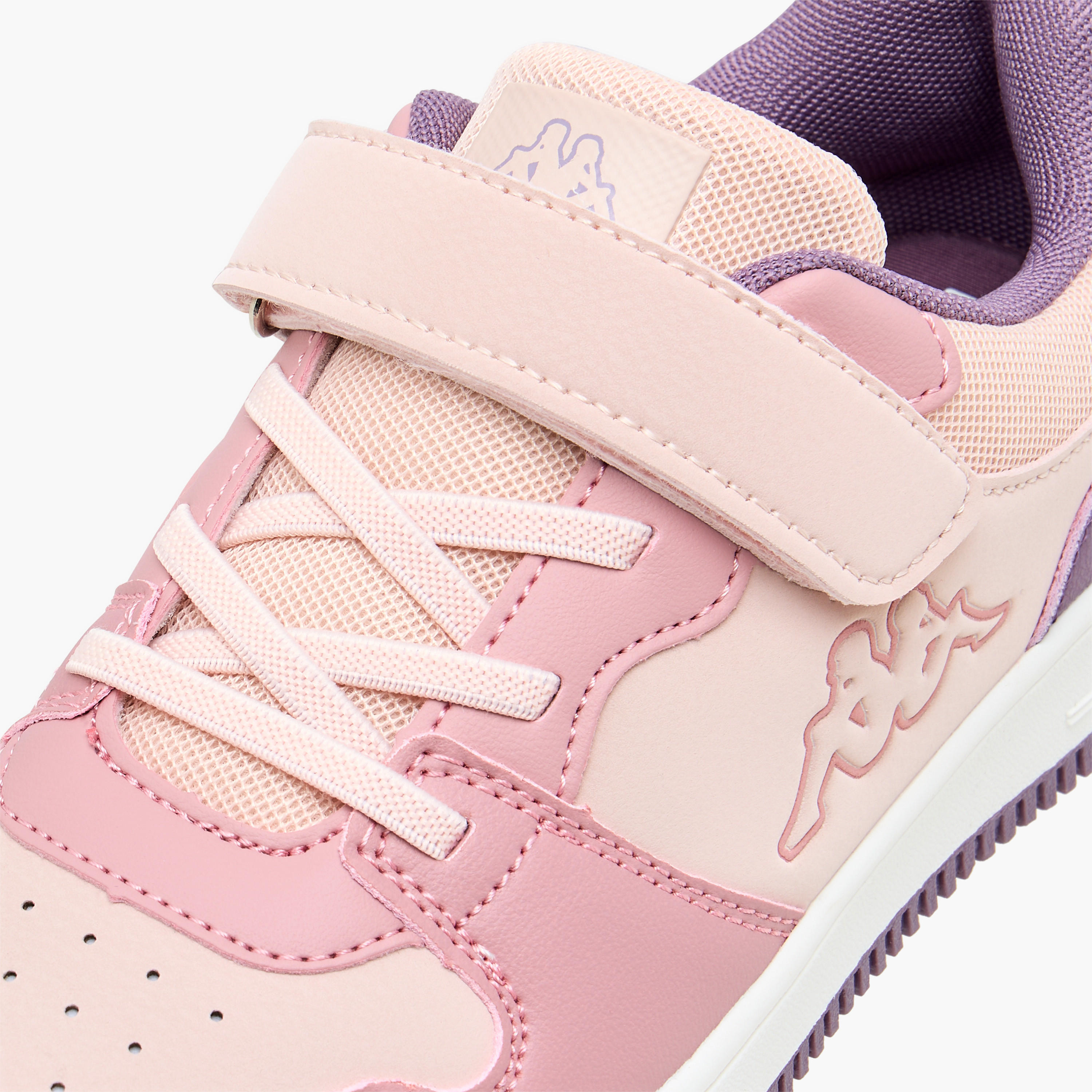 Kappa Girls' Panelled Low-Ankle Sneakers with Hook and Loop Closure-girls-shoes-sneakers-image-4