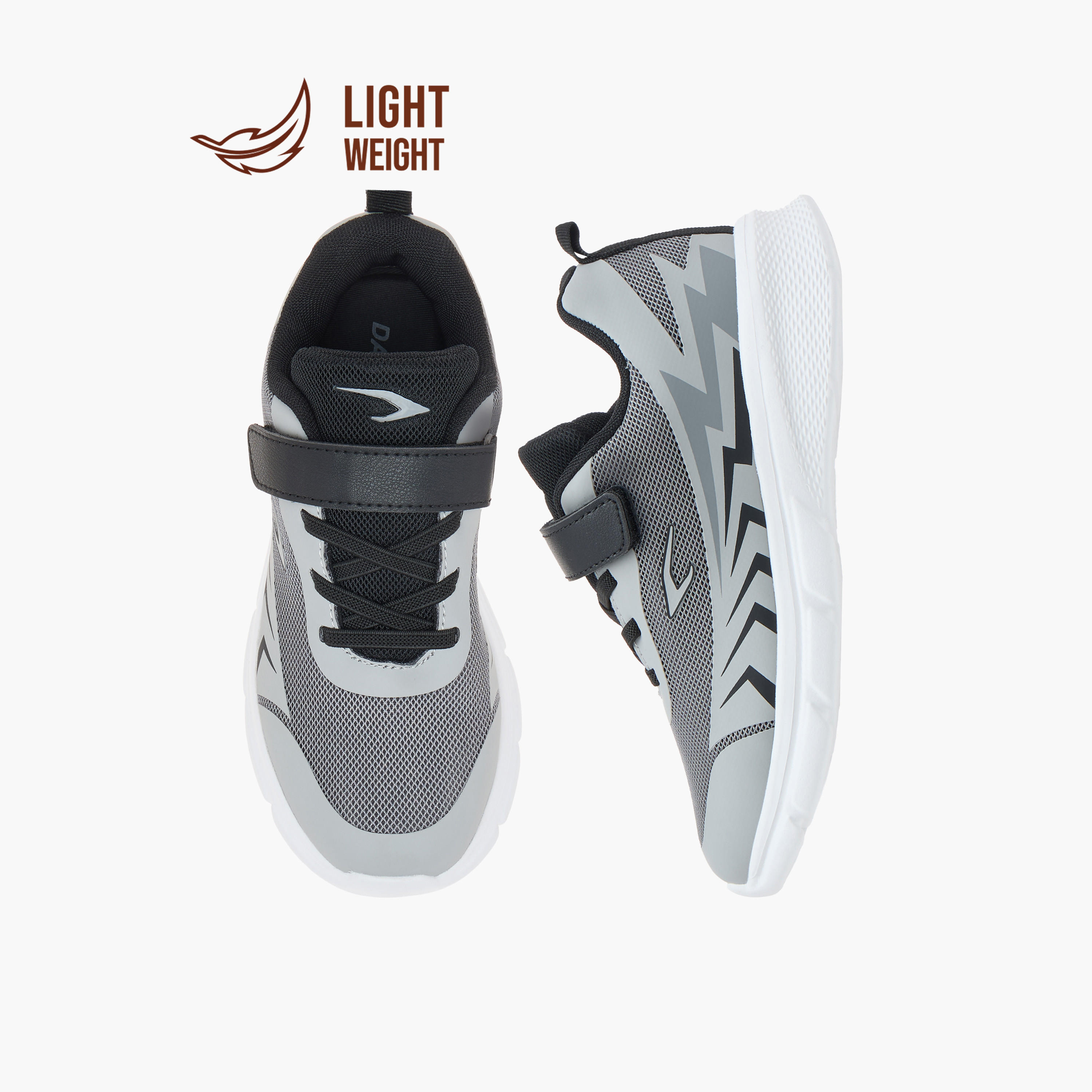 Dash Printed Lightweight Sports Shoes with Hook and Loop Closure-girls-shoes-sports-image-6
