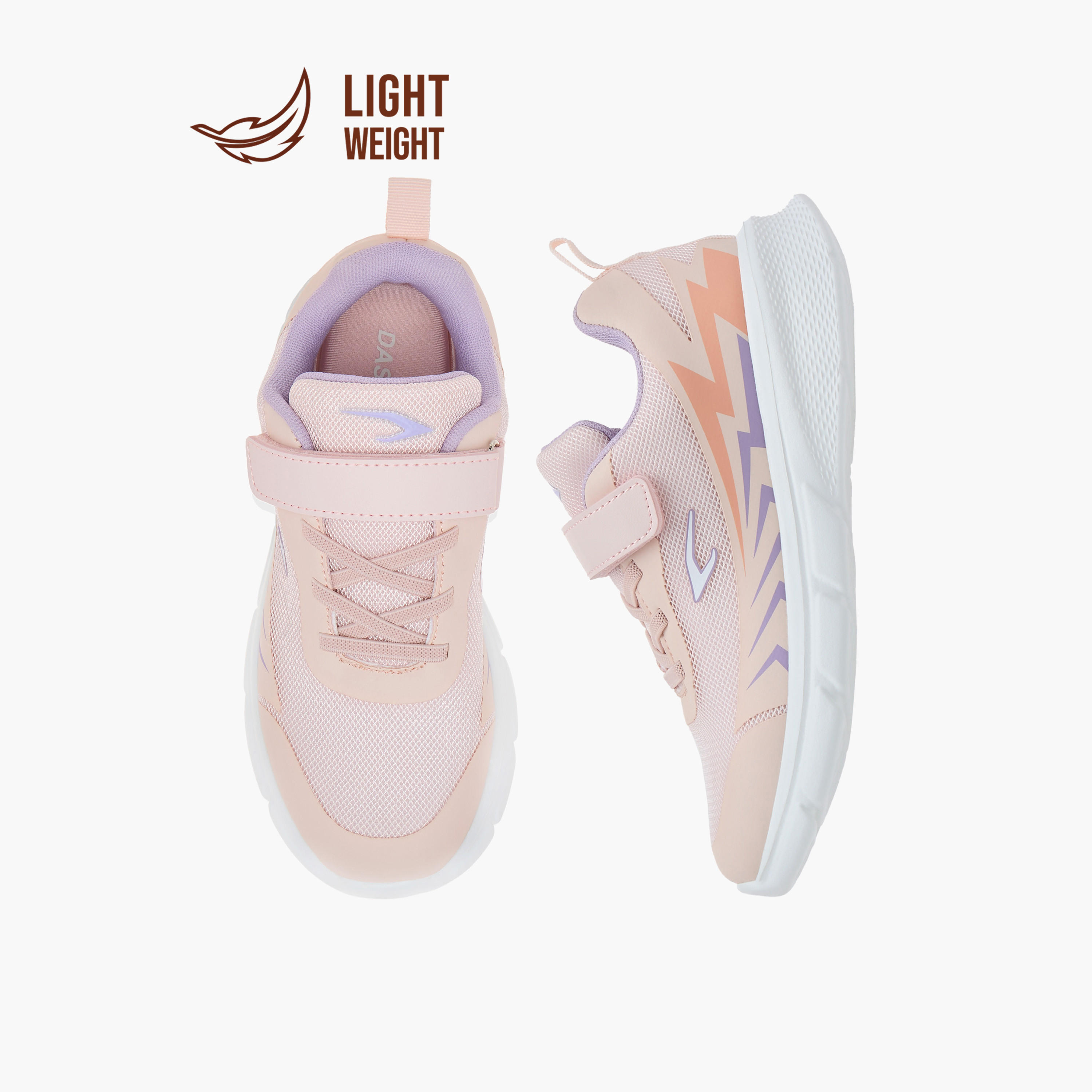 حذاء رياضي خفيف الوزن بشريط إغلاق لاصق وطبعات من داش-girls-shoes-sports-image-1