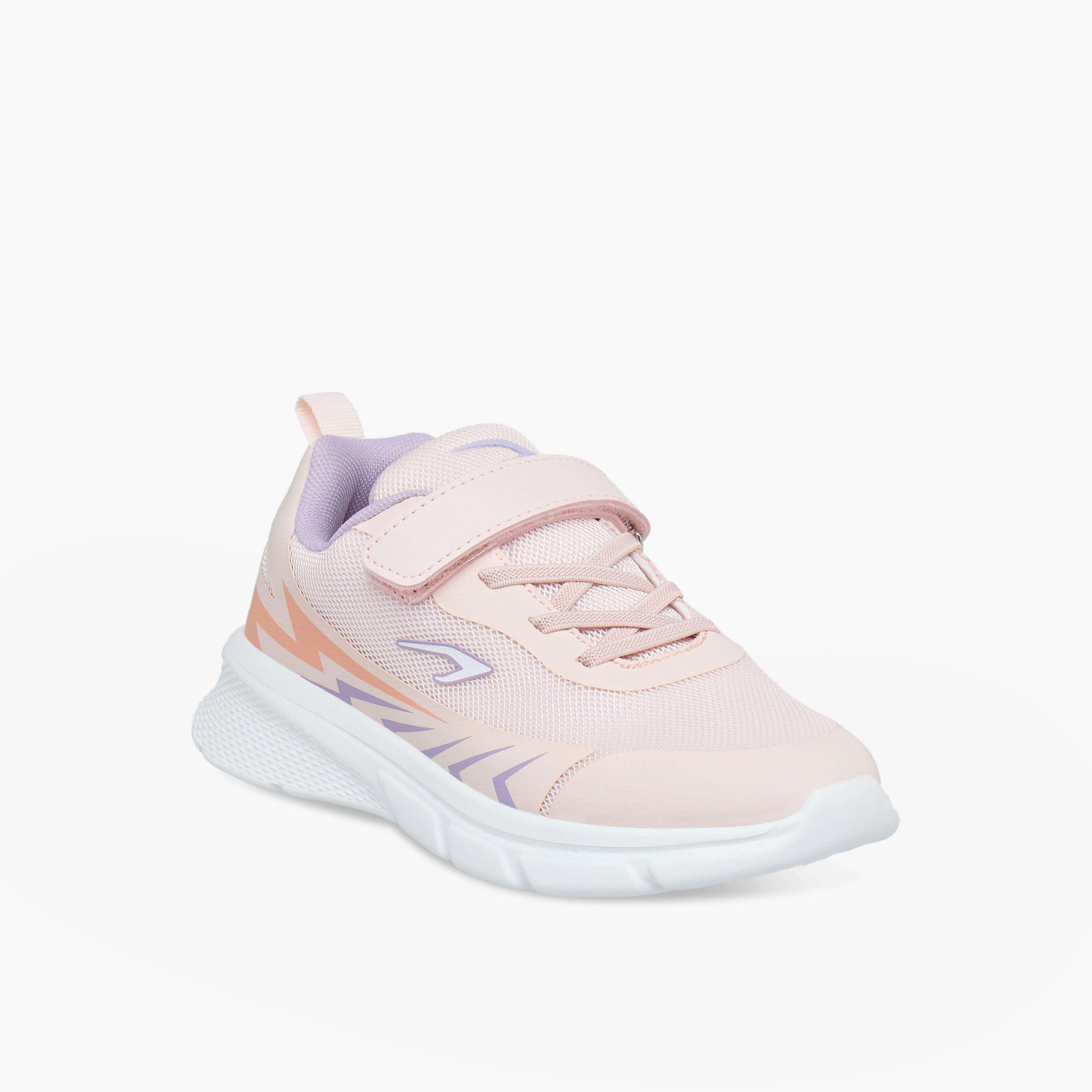 Dash Printed Lightweight Sports Shoes with Hook and Loop Closure-girls-shoes-sports-image-2