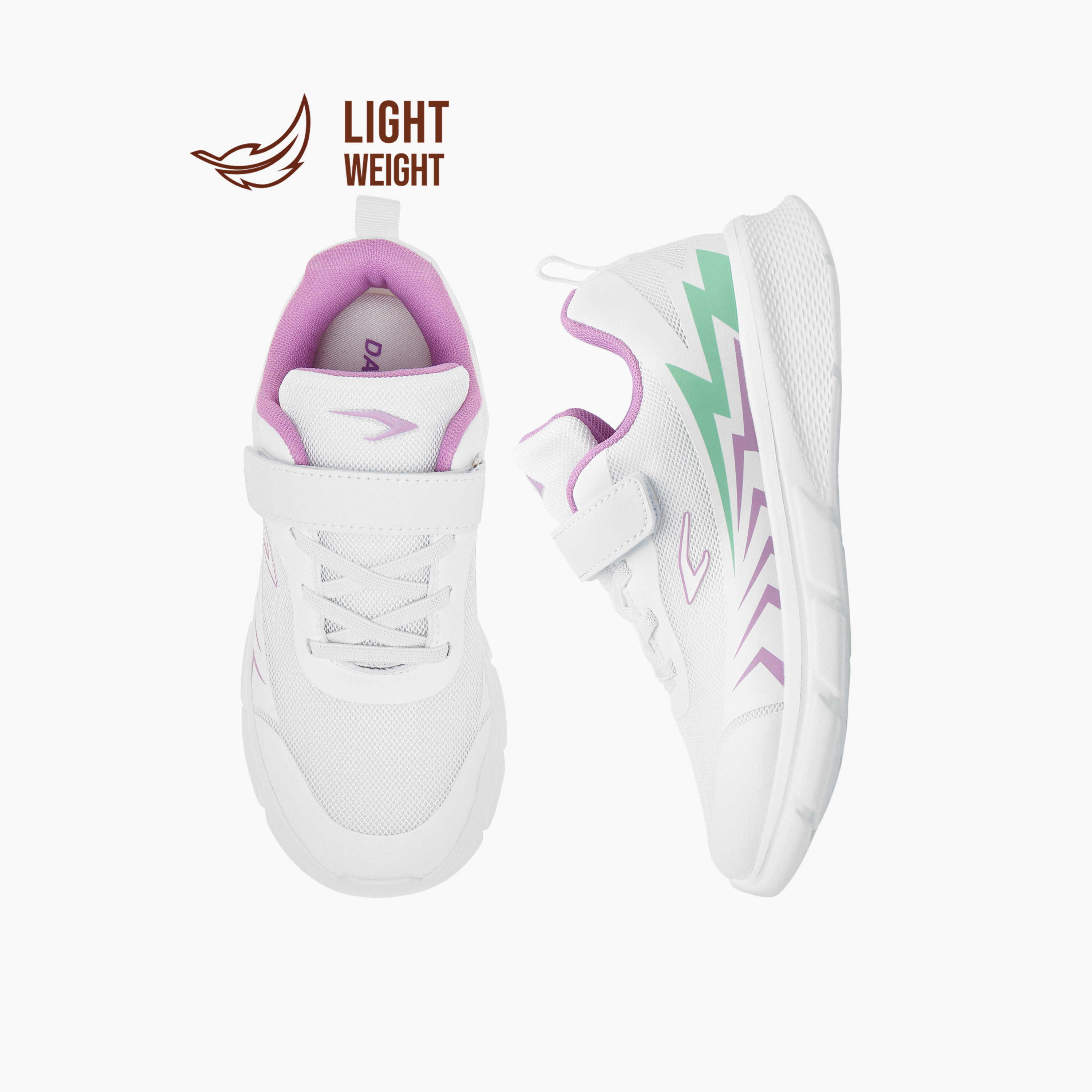 حذاء رياضي خفيف الوزن بشريط إغلاق لاصق وطبعات من داش-girls-shoes-sports-image-1