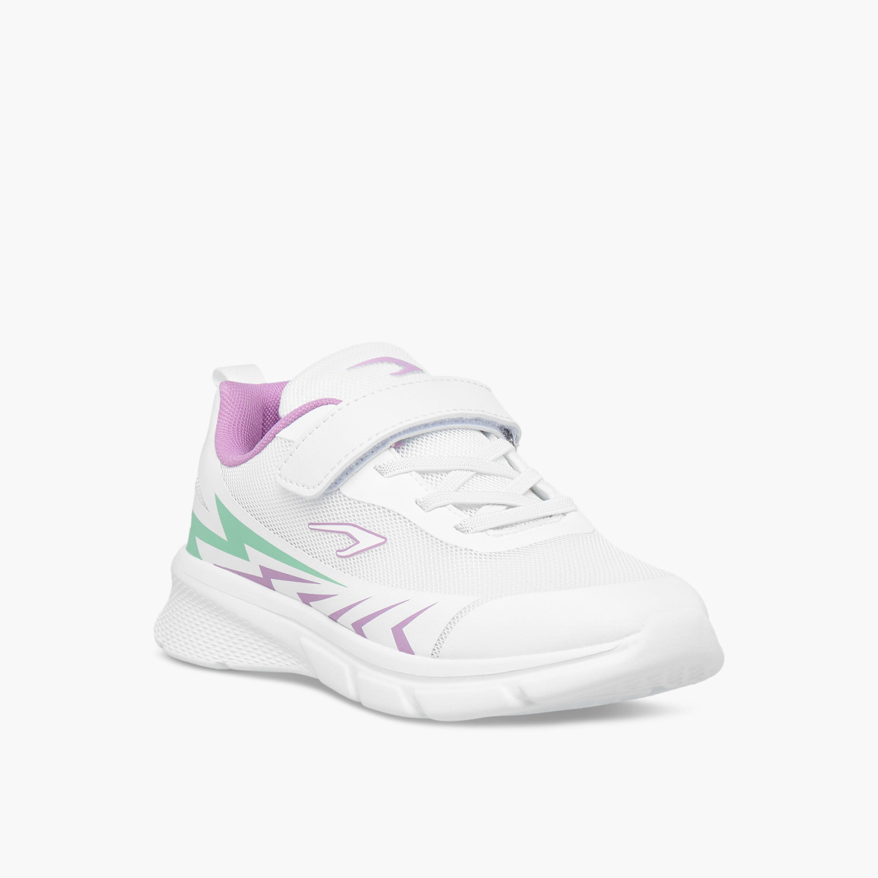 Dash Printed Lightweight Sports Shoes with Hook and Loop Closure-girls-shoes-sports-image-2