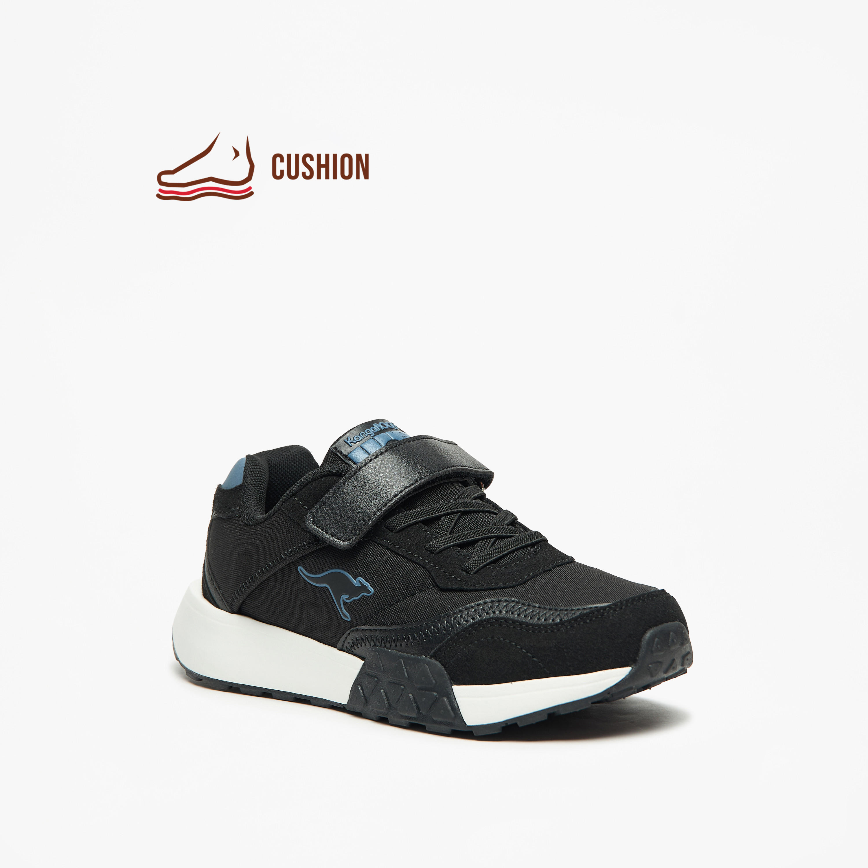 حذاء مشي بشريط إغلاق لاصق وشعار منقوش للأولاد من كانجاروز-boys-shoes-sneakers-image-1