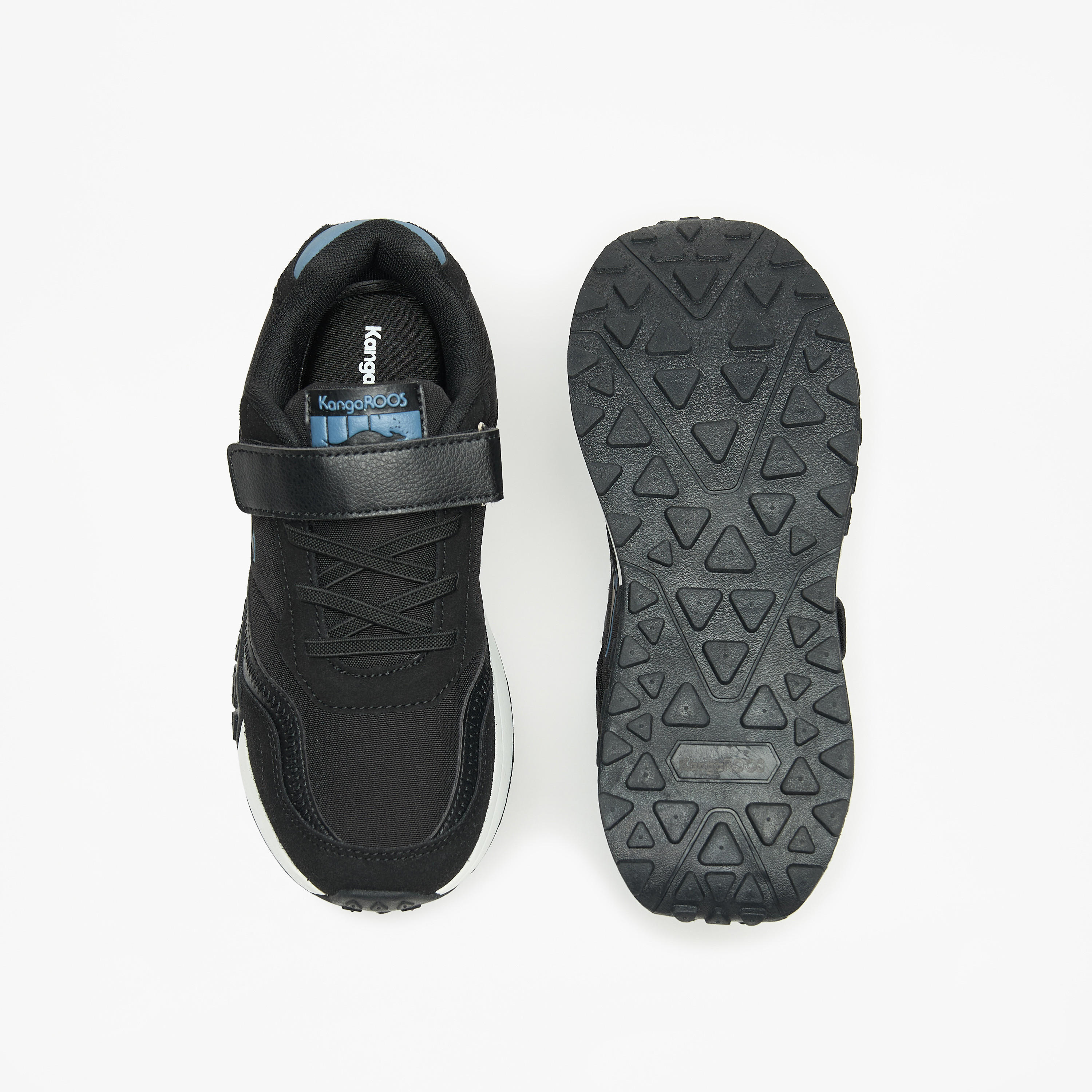KangaROOS Kids' Logo Embossed Walking Shoes with Hook and Loop Closure-boys-shoes-sneakers-image-4