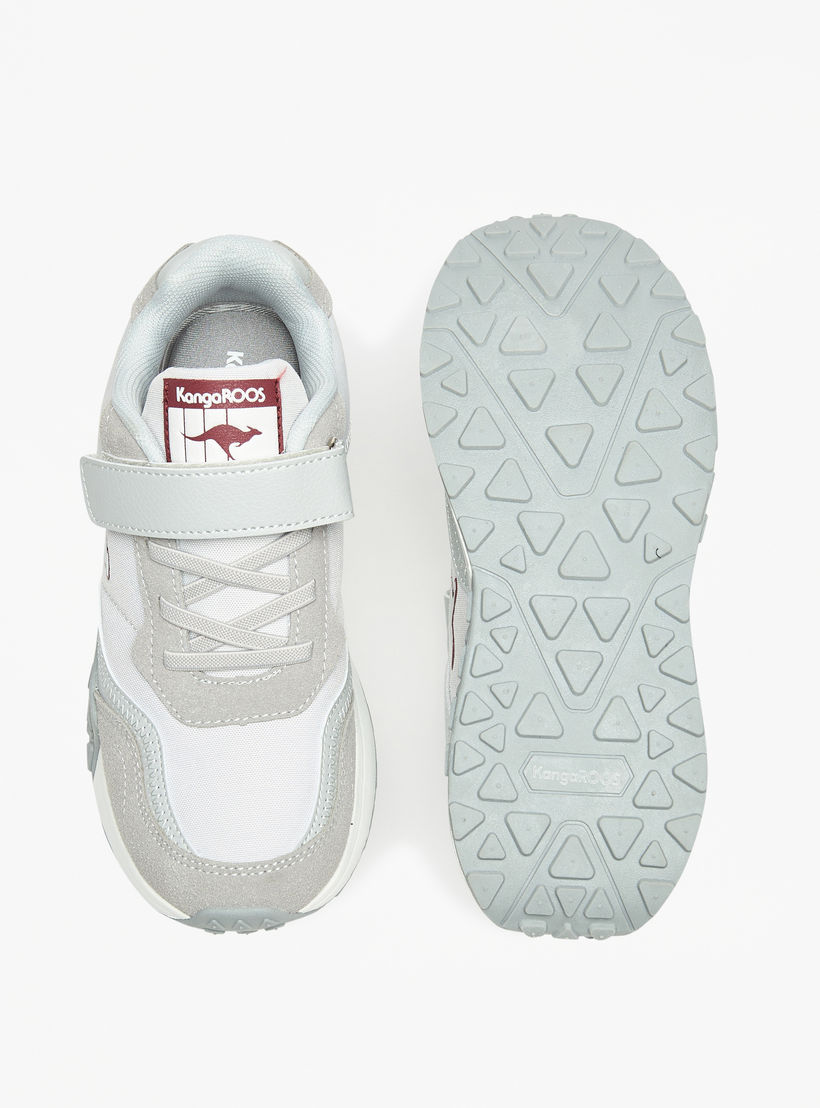 KangaROOS Kids' Logo Embossed Walking Shoes with Hook and Loop Closure-sports-boys-shoes-image-4