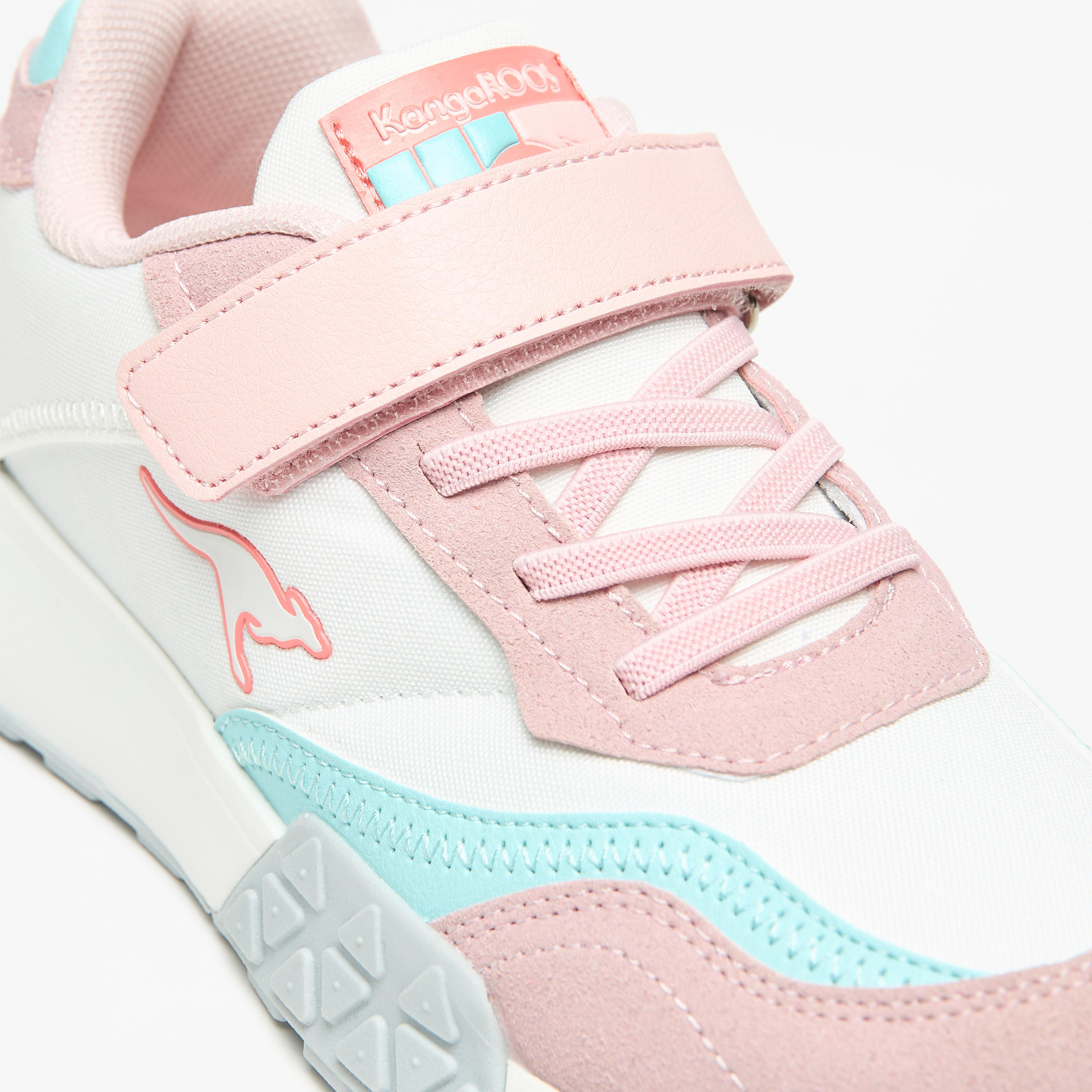 KangaROOS Girls' Panelled Walking Shoes with Hook and Loop Closure-girls-shoes-sports-image-5