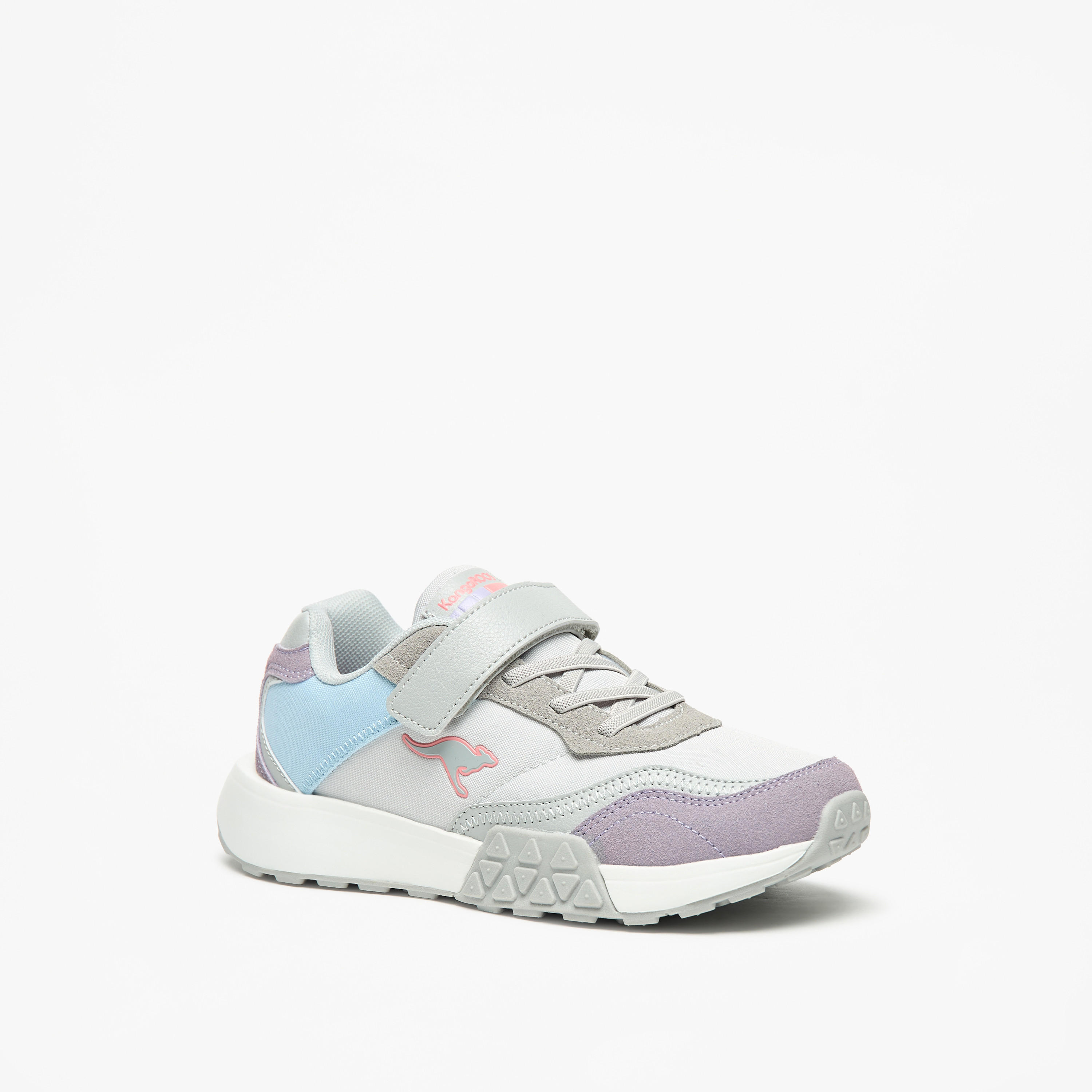 KangaROOS Girls' Panelled Walking Shoes with Hook and Loop Closure-girls-shoes-sports-image-1