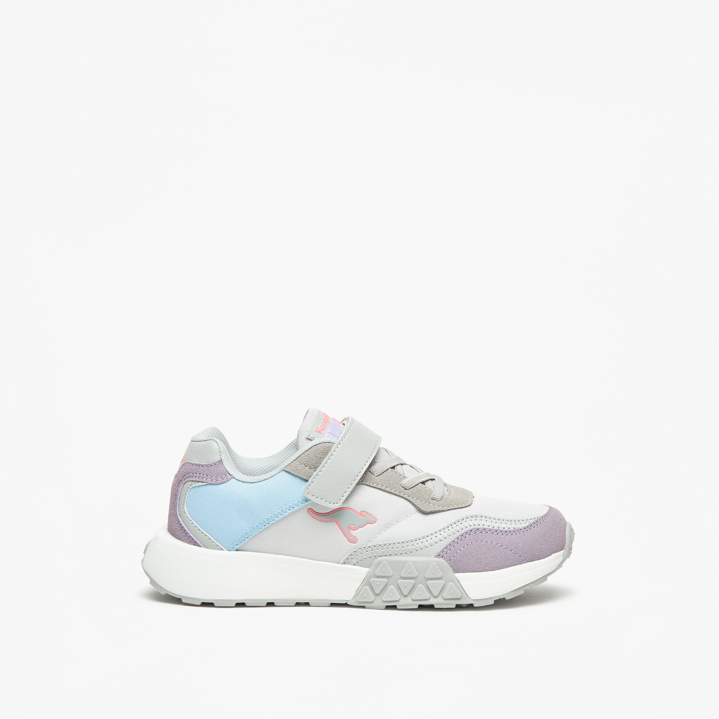 KangaROOS Girls' Panelled Walking Shoes with Hook and Loop Closure-girls-shoes-sports-image-3