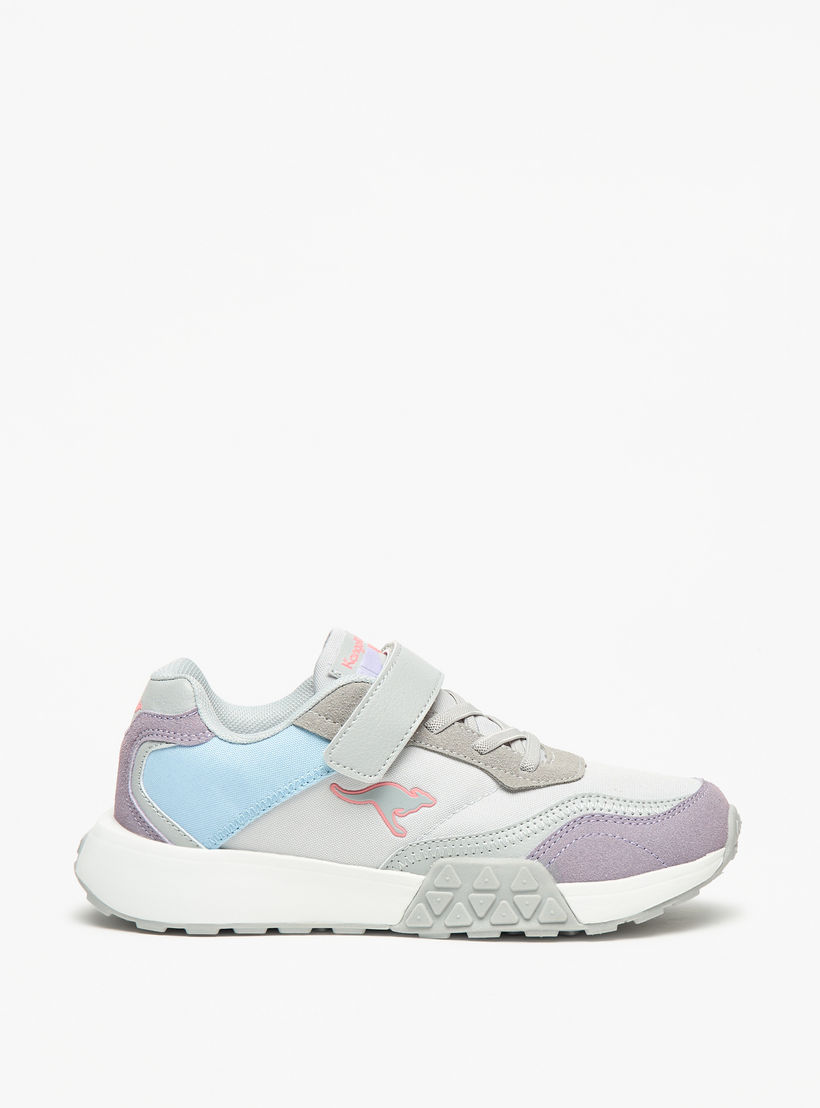 KangaROOS Girls' Panelled Walking Shoes with Hook and Loop Closure-girls-shoes-sports-image-3