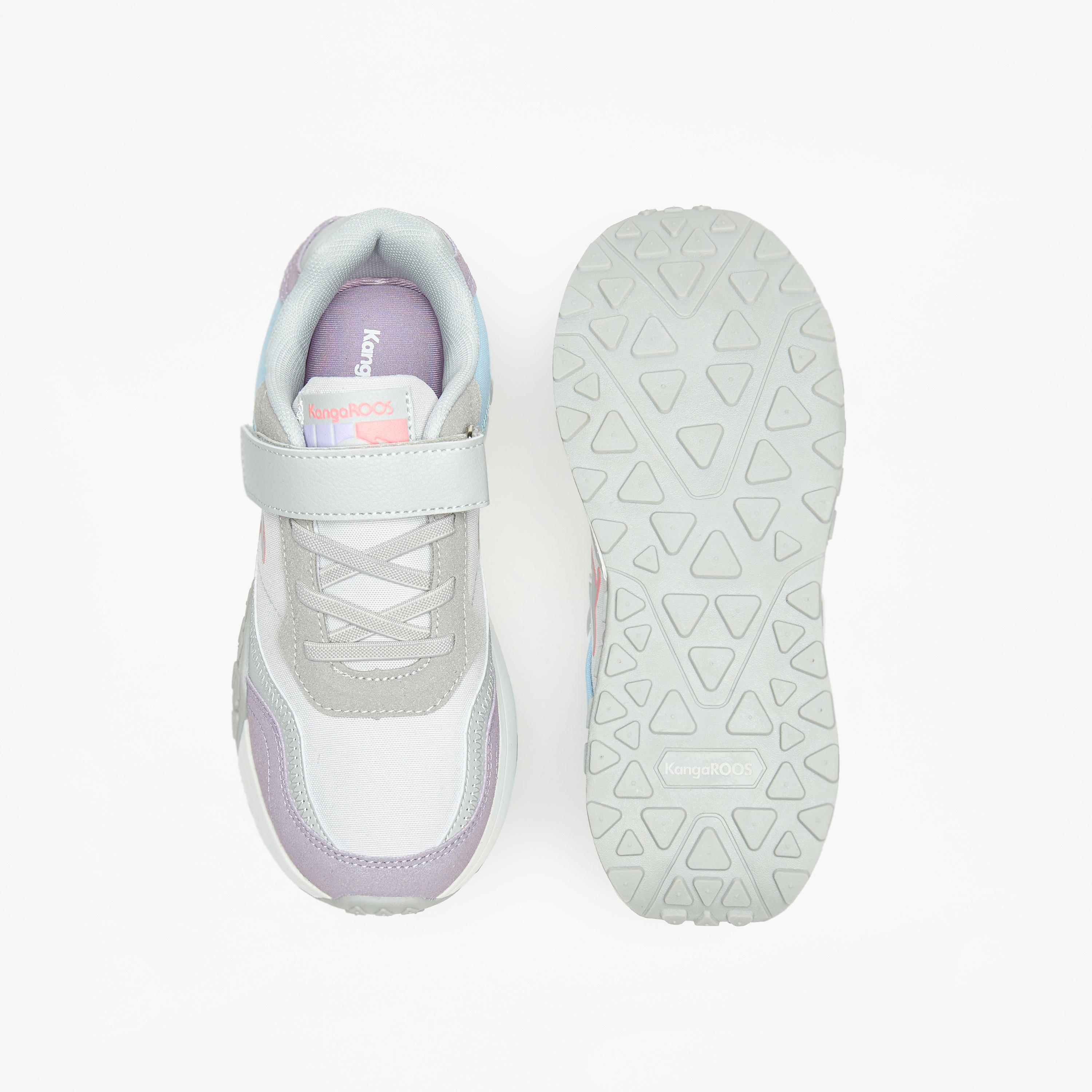 KangaROOS Girls' Panelled Walking Shoes with Hook and Loop Closure-girls-shoes-sports-image-4