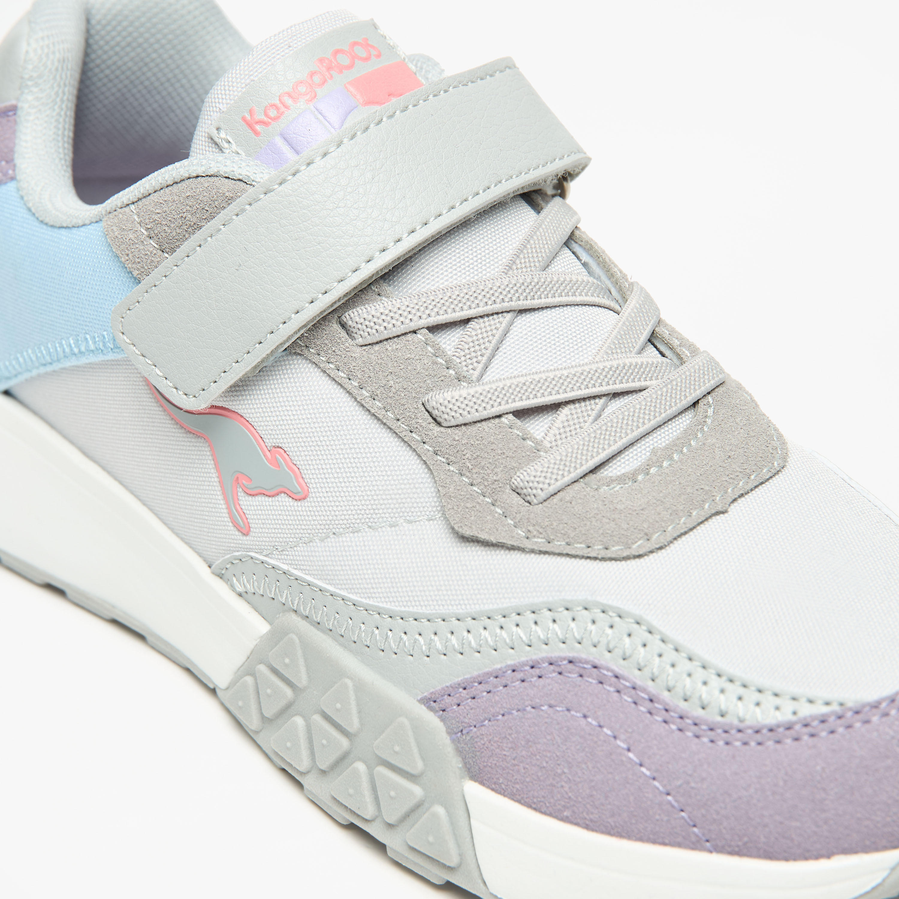 KangaROOS Girls' Panelled Walking Shoes with Hook and Loop Closure-girls-shoes-sports-image-5