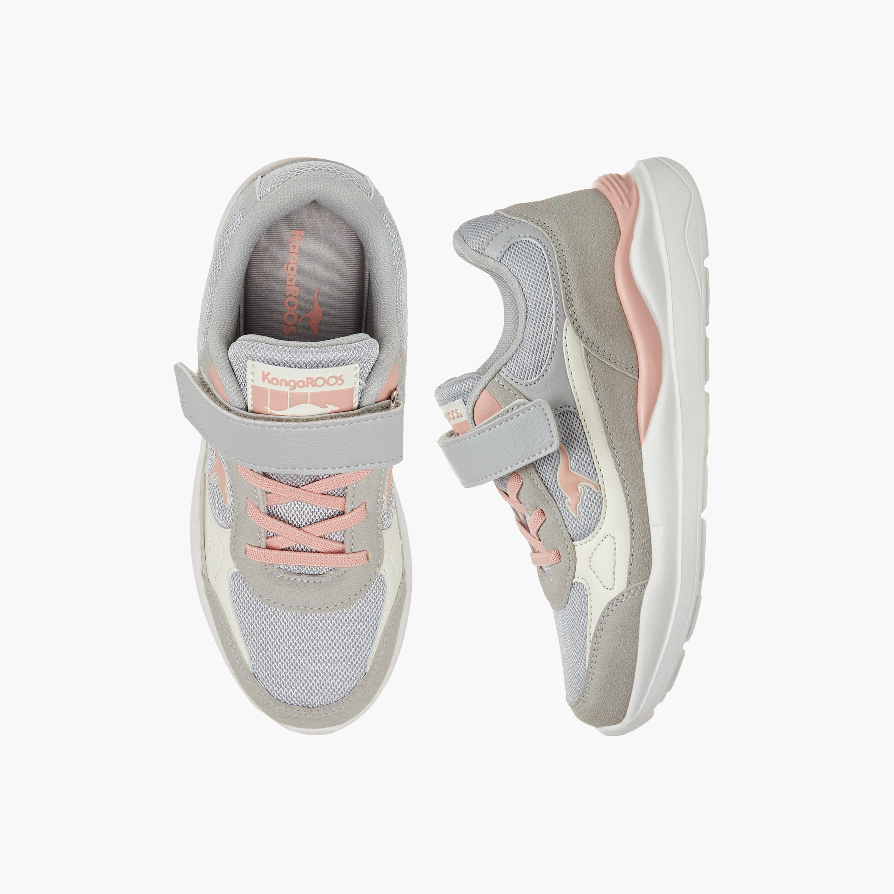 Kangaroos Girls Logo Detail Hook & Loop Walking Shoes-girls-shoes-sports-image-1