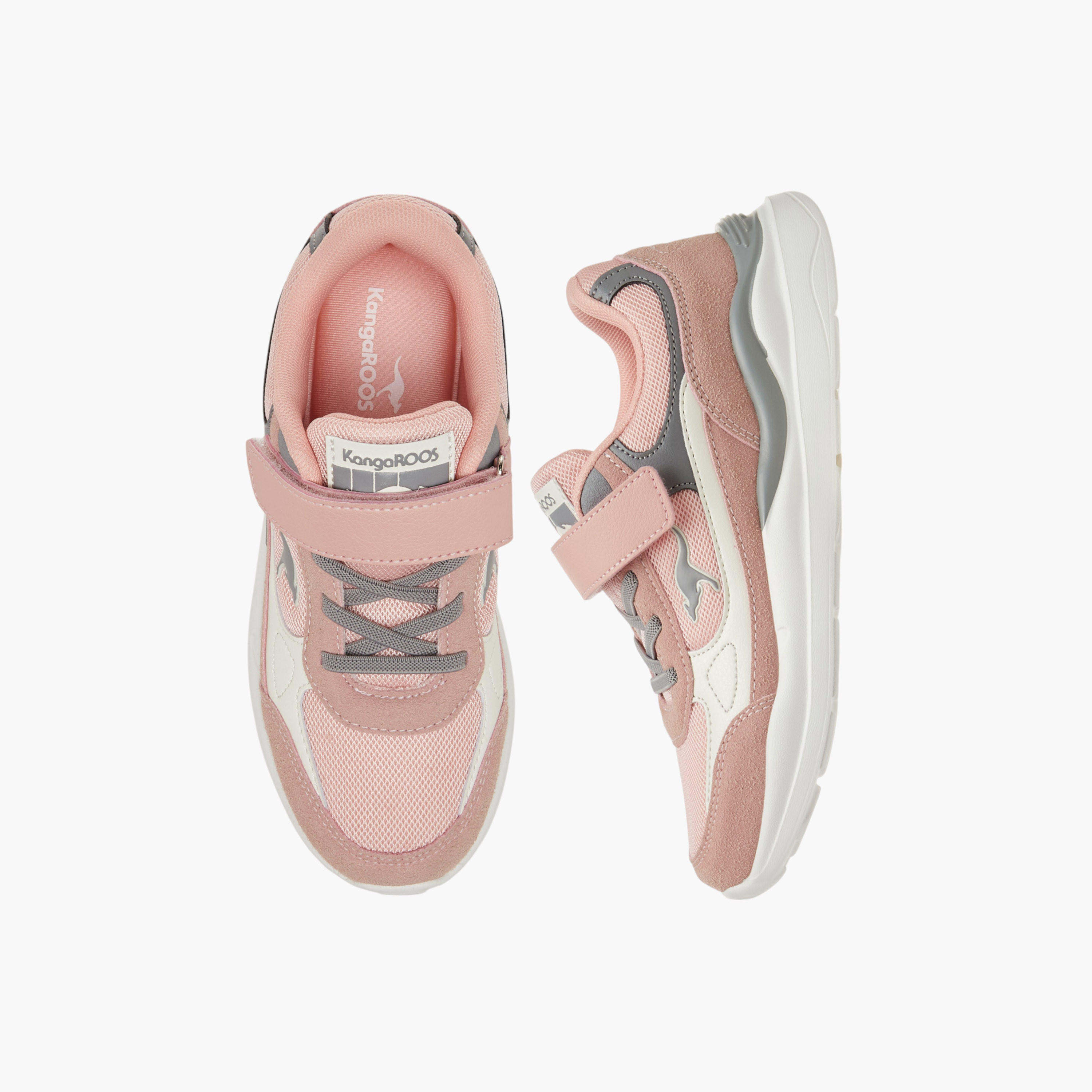 Kangaroos Girls Logo Detail Hook & Loop Walking Shoes-girls-shoes-sports-image-1